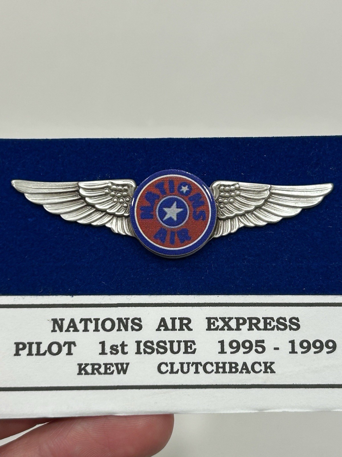 Rare Vtg Nations Air Express Pilot Wing Pin 1st Issue 1995 Krew Enamel