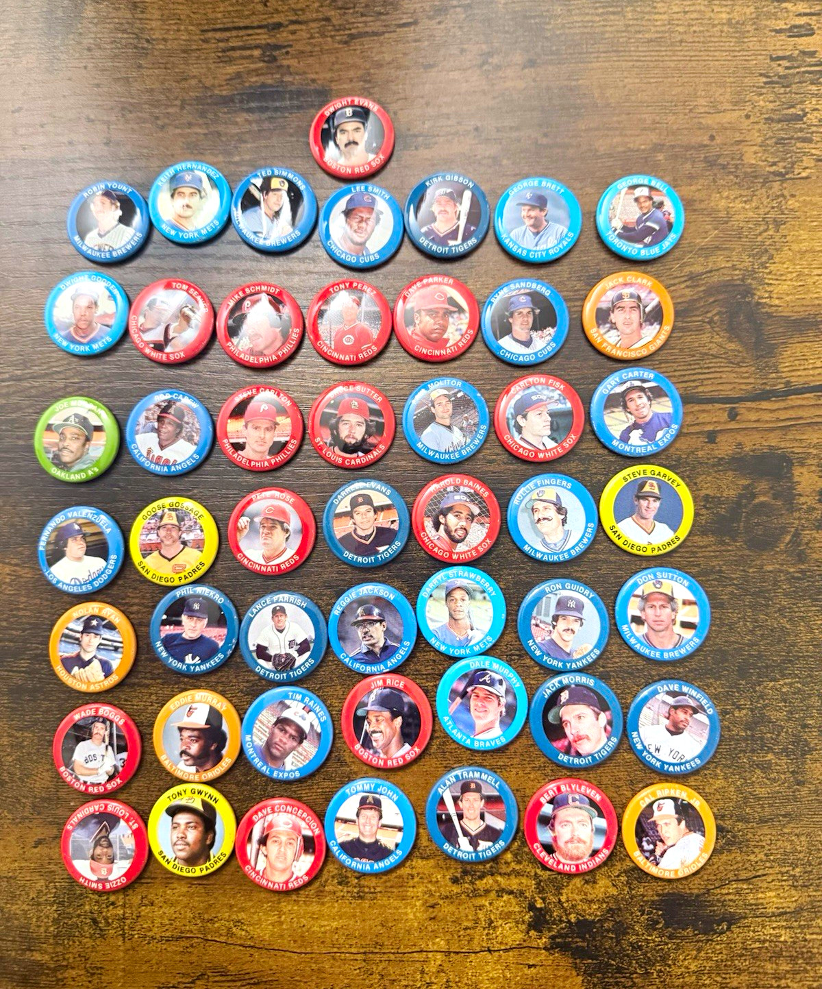MLB Baseball Player Pinback Buttons Lot, Assorted Teams, Sport Theme