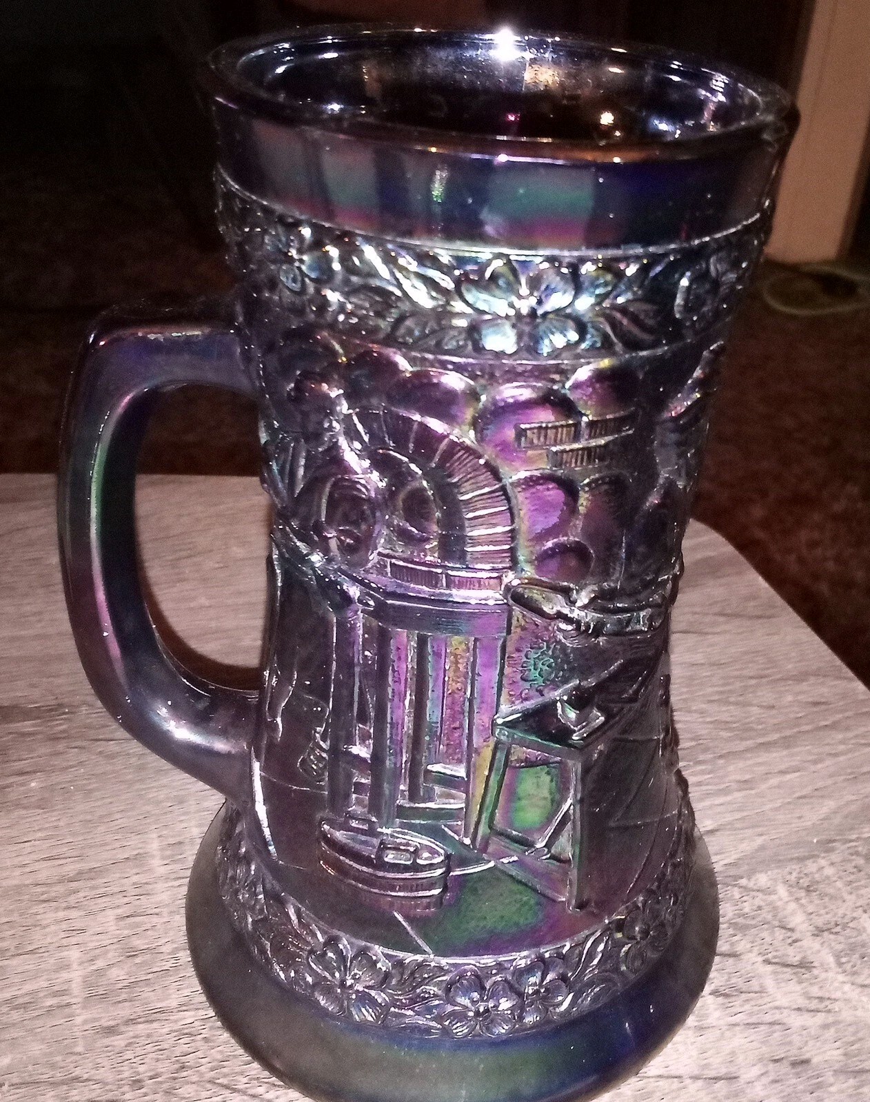 Vintage Fenton Purple Amethyst Carnival Glass Collectible Stein The Glass Blower Vintage Fenton Purple Amethyst Carnival Glass Collectible Stein The Glass Blower