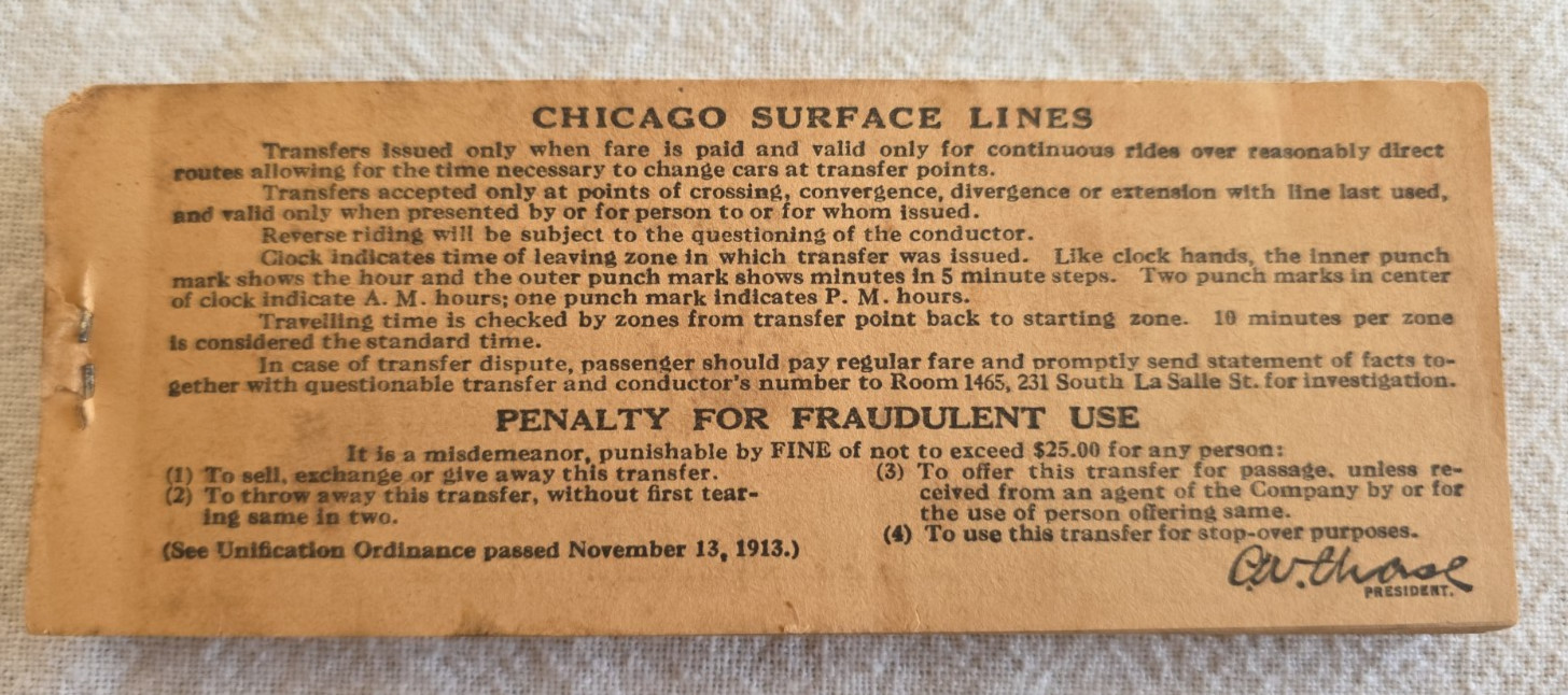 C. 1930s Chicago Surface Lines Railroad Whole Ticket Pad Book Pulaski RD C. 1930s Chicago Surface Lines Railroad Whole Ticket Pad Book Pulaski RD