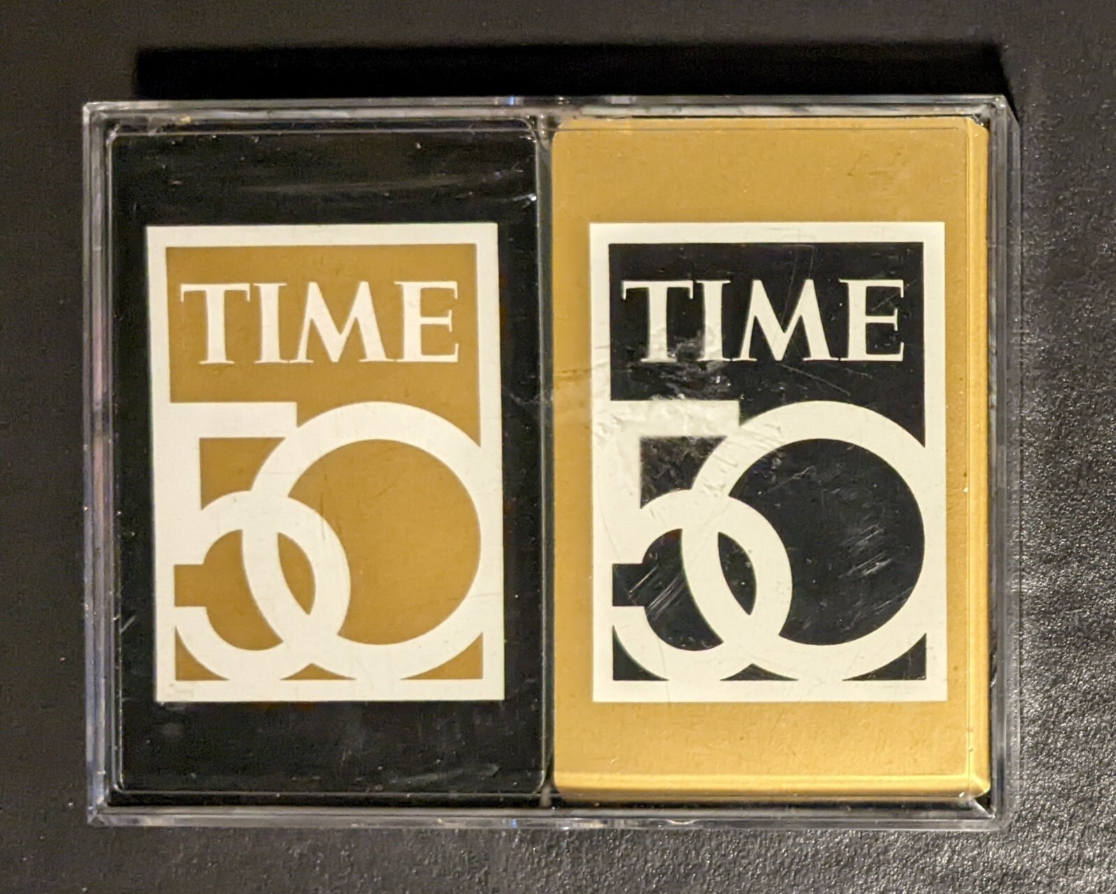 Vintage Time Magazine 50th Anniversary Playing Cards - Black & Gold - Sealed