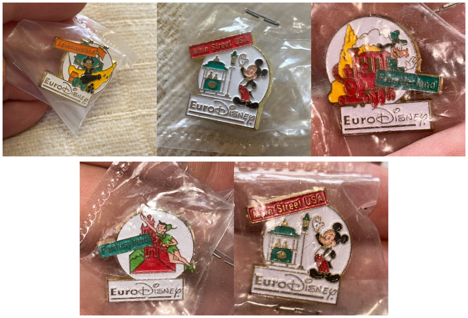 Vintage 1992 Euro Disney Adventureland Donald Duck ESSO Promo Pin Paris