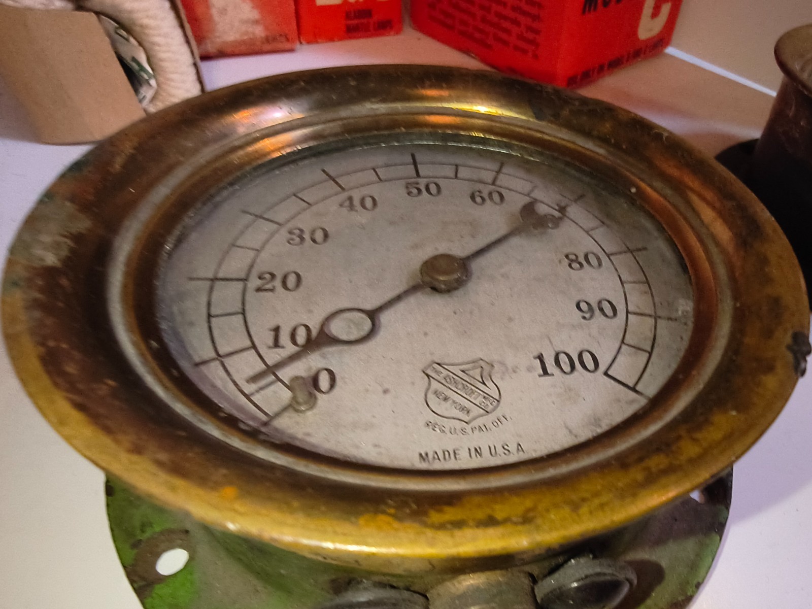 Antique Ashcroft 100 psi Pressure Steam Heating Gauge STEAMPUNK Antique Ashcroft 100 psi Pressure Steam Heating Gauge STEAMPUNK