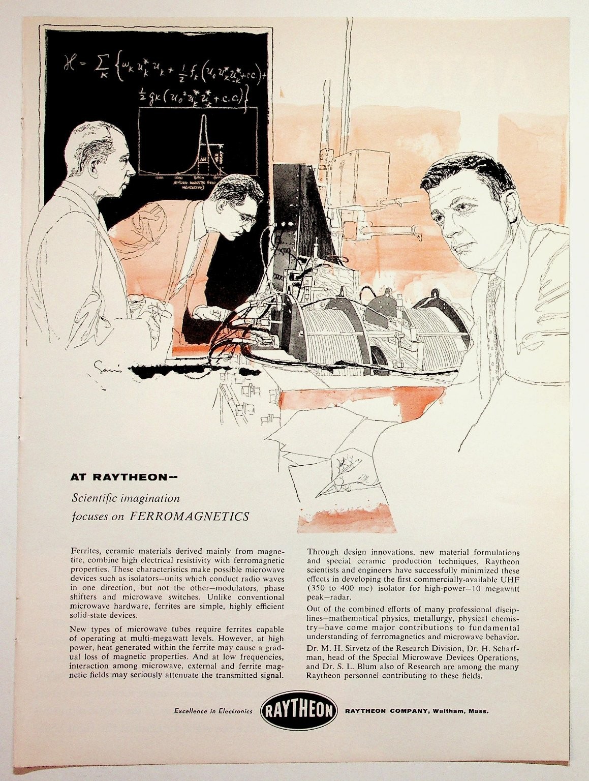 Vintage 1950s Raytheon Ferromagnetics Science Technology Magazine Print Ad Vintage 1950s Raytheon Ferromagnetics Science Technology Magazine Print Ad