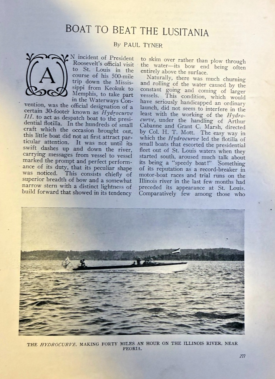 1908 Boats Hydrocurve III Arthur Cabanne Grant Marsh Carey A. Manker 1908 Boats Hydrocurve III Arthur Cabanne Grant Marsh Carey A. Manker