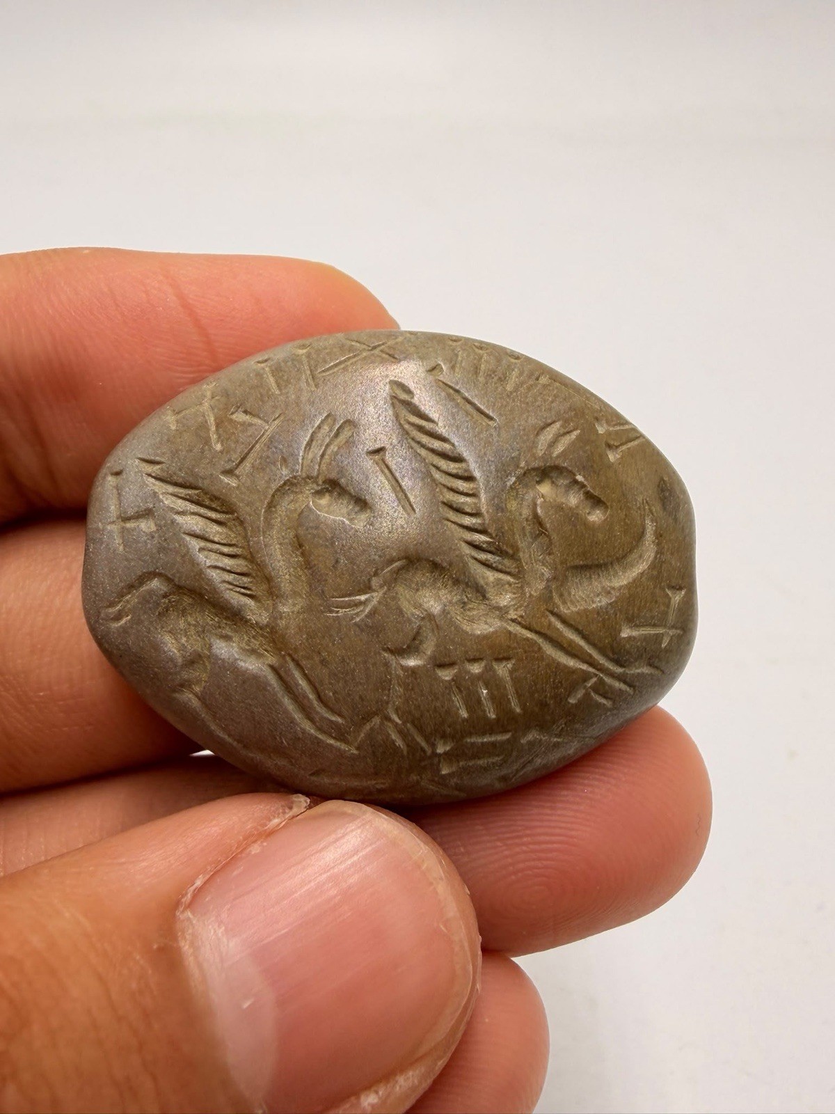 Excellent Carving 2000 Years Old Ancient Jasper Pegasus Seal Stamp Amulet Excellent Carving 2000 Years Old Ancient Jasper Pegasus Seal Stamp Amulet