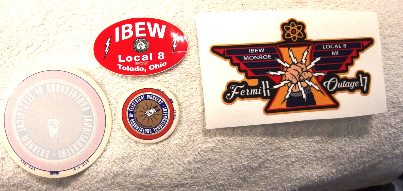 #8 union IBEW International Brotherhood of Electrical Workers ,lot 4 VTG sticker