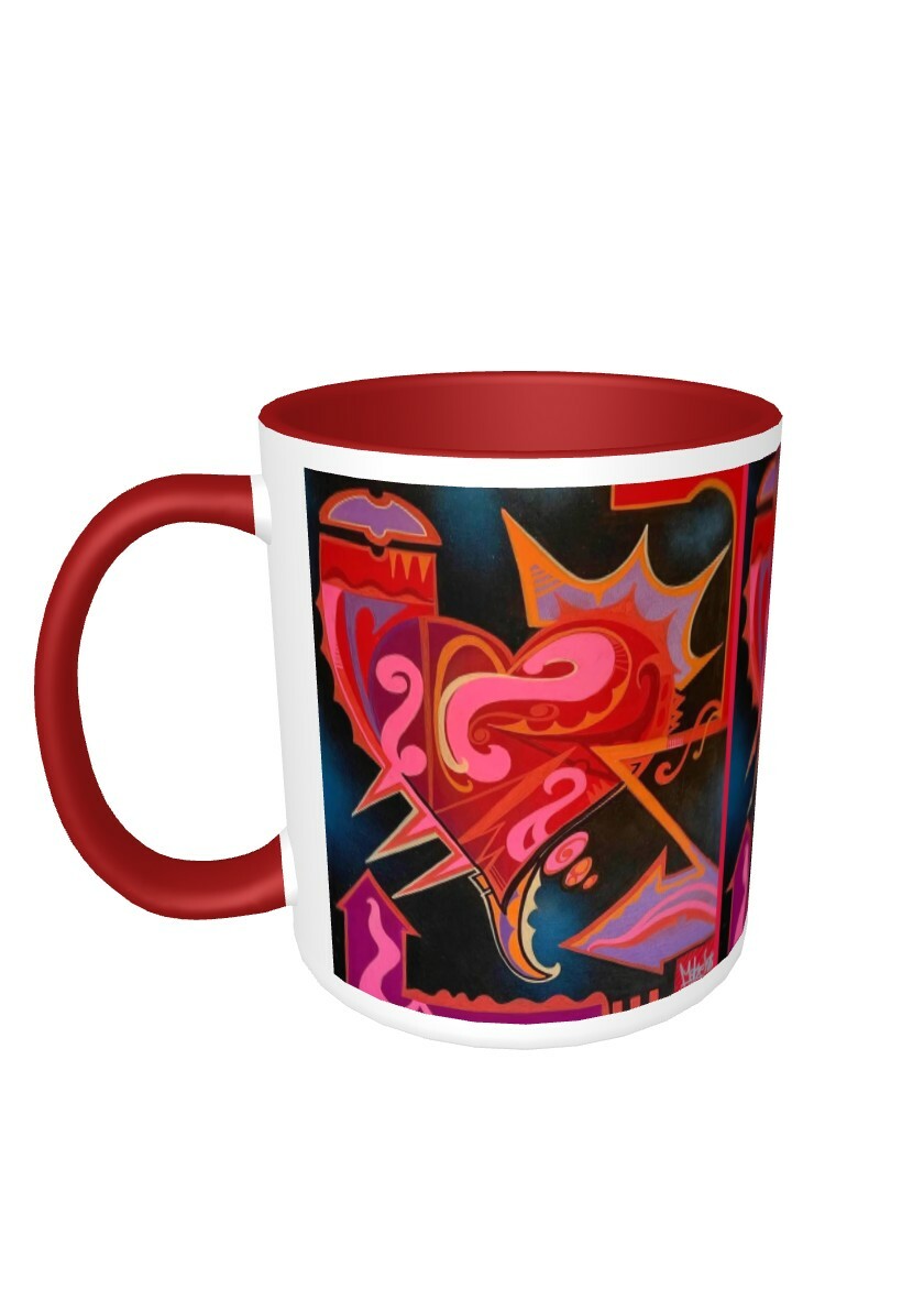 Red Heart Cup - Double Sided - Original Designed Art - Gloss finish