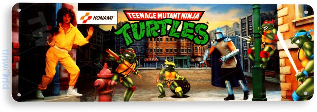 TIN SIGN Ninja Turtles Arcade, 80\'s, Retro, Console, Marquee, Game Decor, A524 TIN SIGN Ninja Turtles Arcade, 80\'s, Retro, Console, Marquee, Game Decor, A524