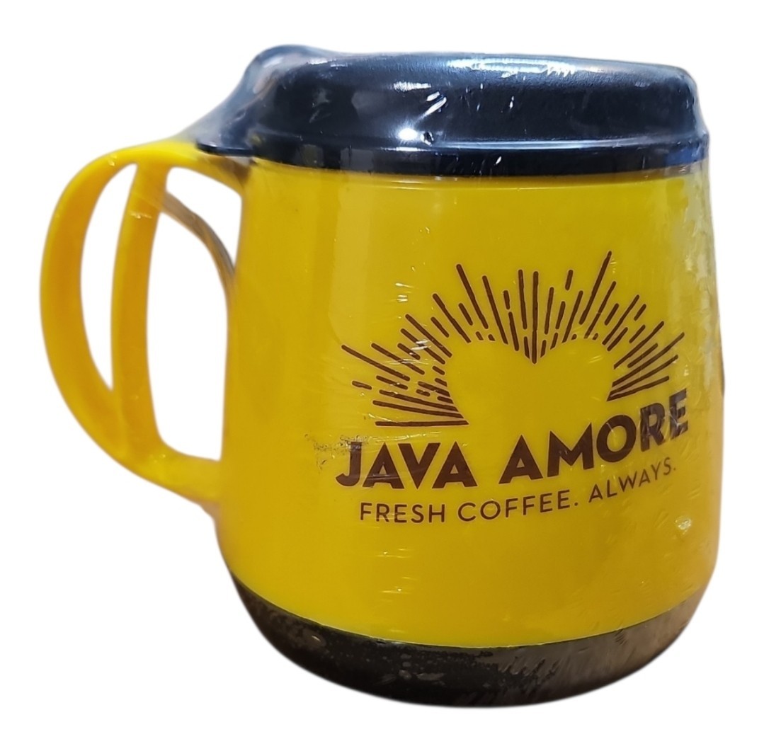 Vintage Love's Travel Stops Java Amore Travel Mug Yellow ThermoServ New Sealed