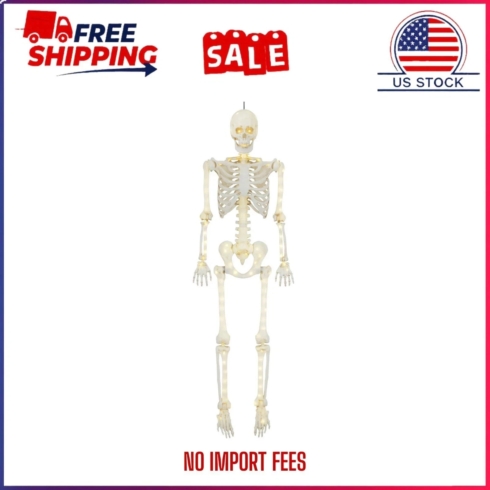 5ft Poseable LED Illuminated Skeleton, Halloween Decoration, by Way to Celebrate 5ft Poseable LED Illuminated Skeleton, Halloween Decoration, by Way to Celebrate