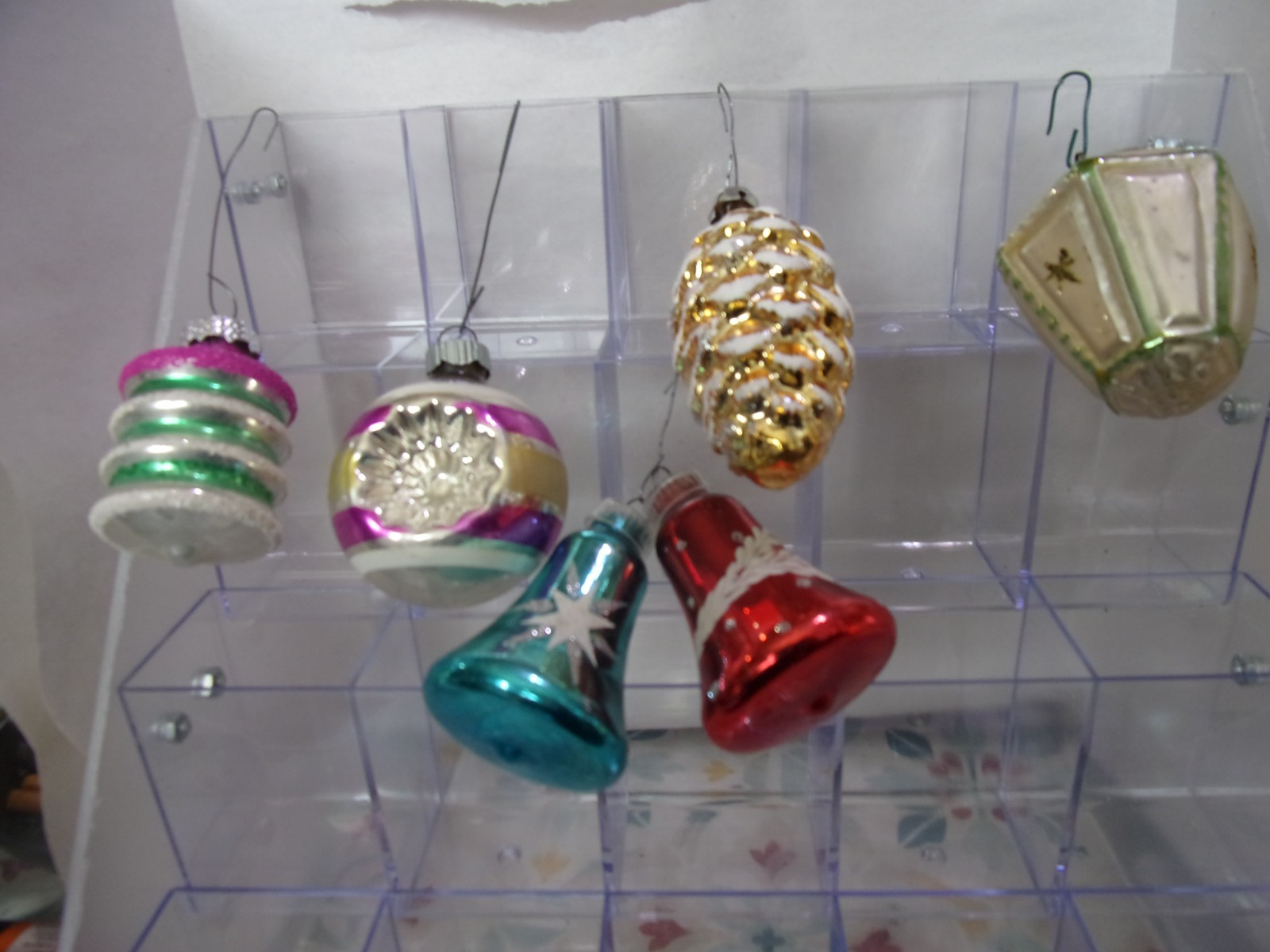 Lot Of 6 Vintage mercury glass ornaments