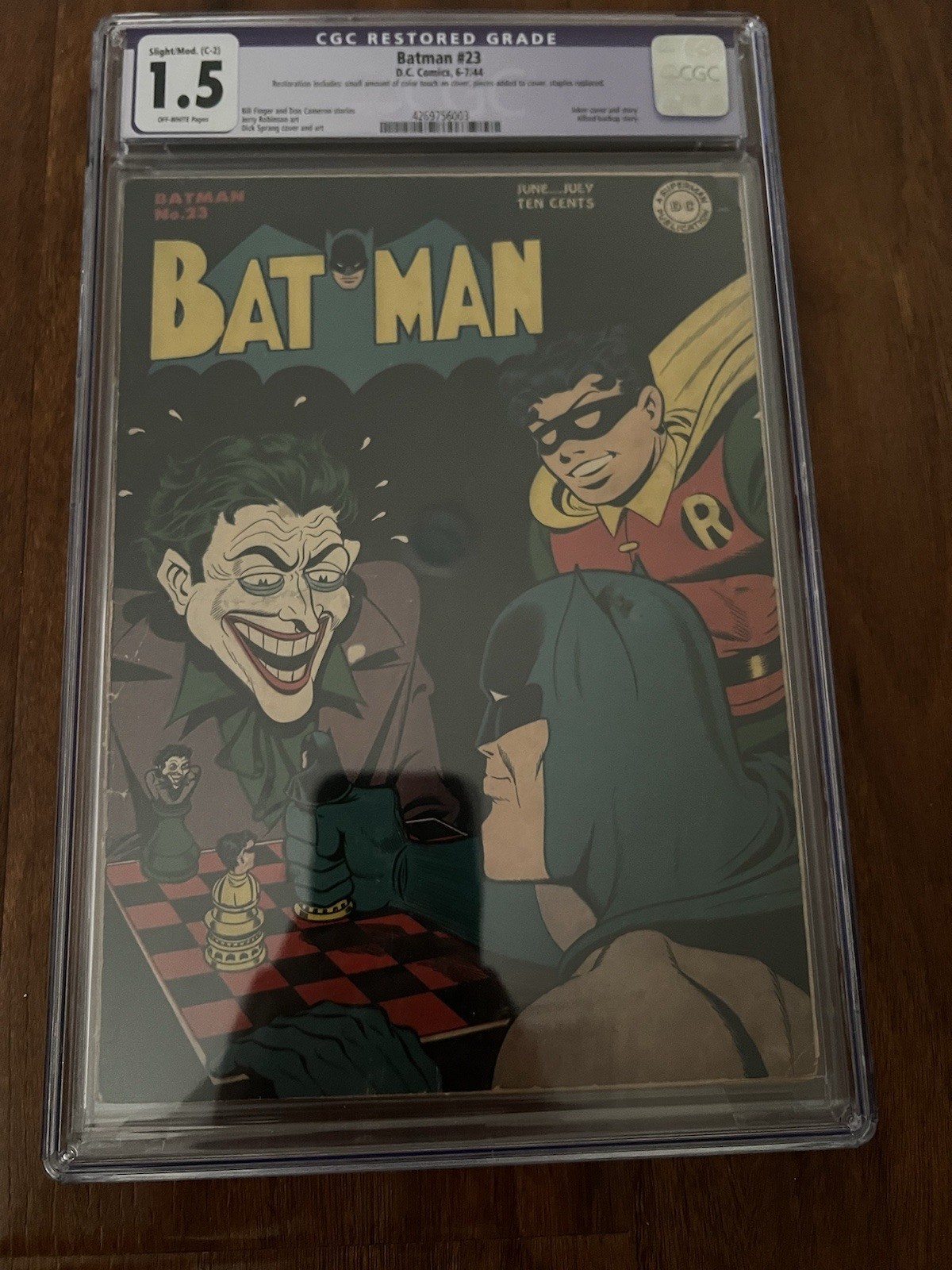 Batman 23 Joker Cover 1944 1.5 CGC Restored Batman 23 Joker Cover 1944 1.5 CGC Restored