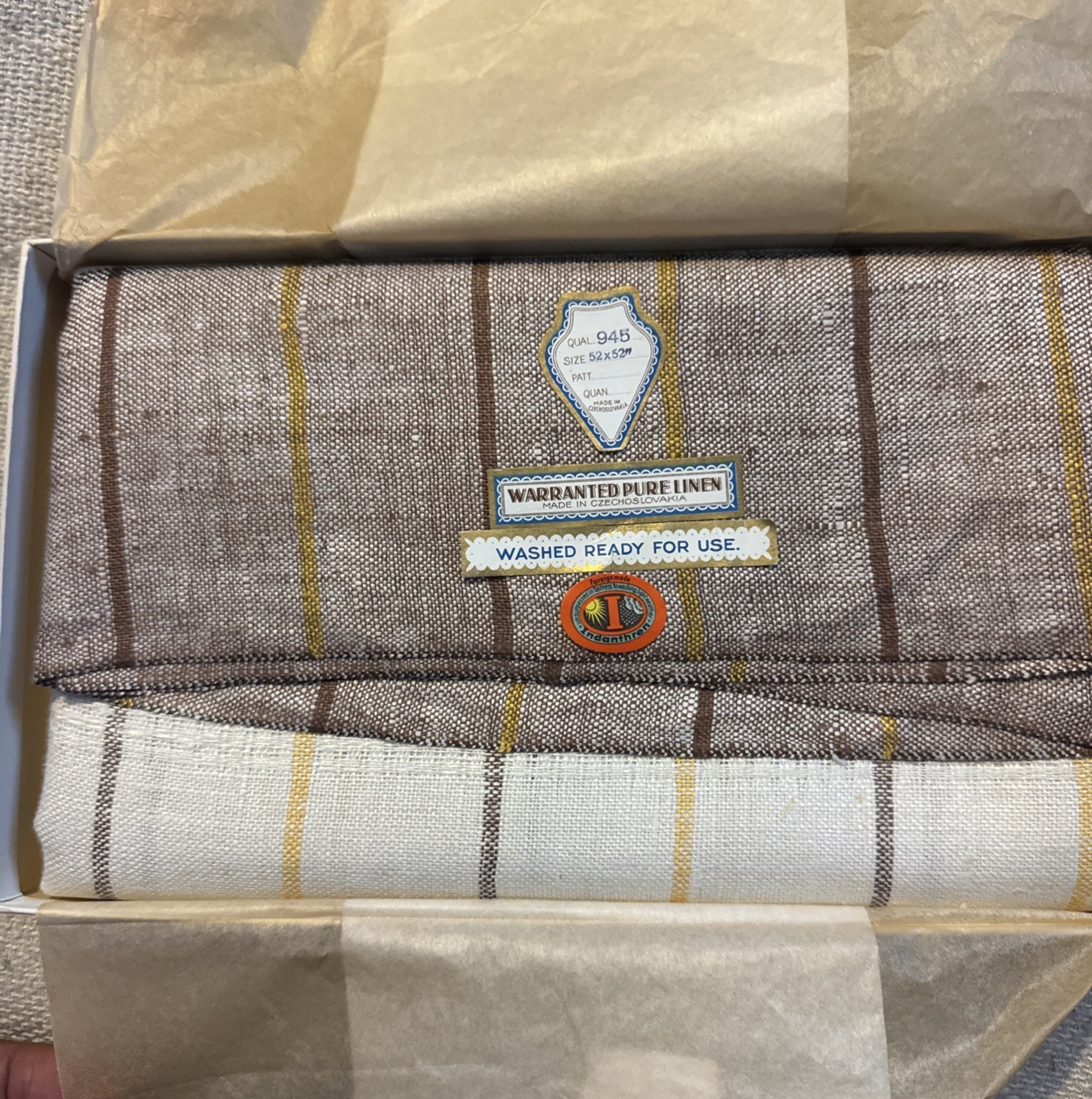 Unused NWT Vintage Czech Tablecloth 52\