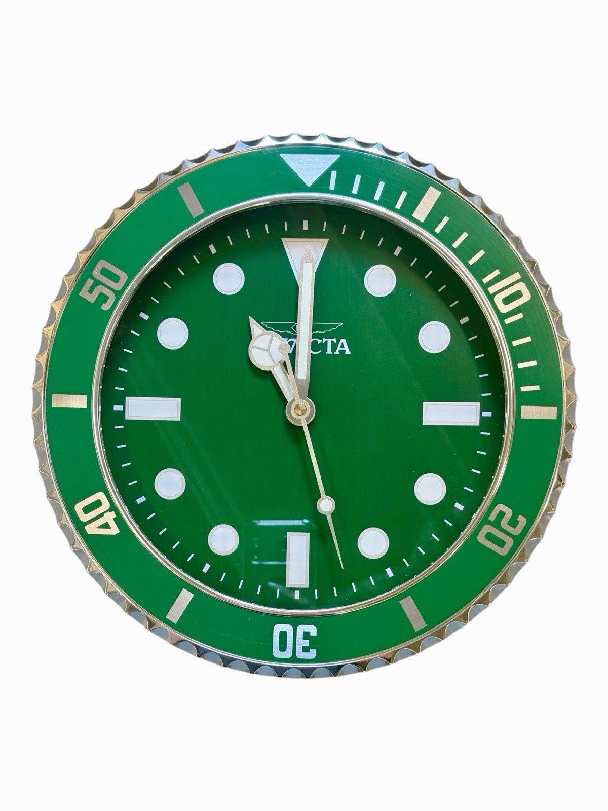 Invicta Pro Diver Wall Clock 70044 Green Dial Bezel Luxury Watch Design 12 Inch