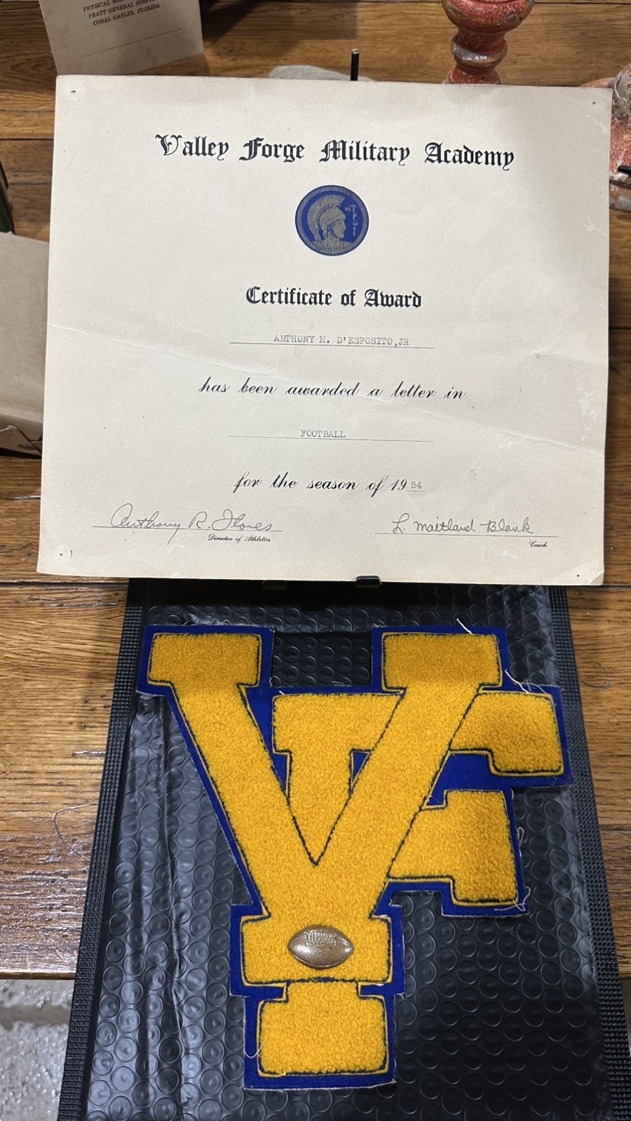 Rare Classic Historical 1955 Valley Forge Military Academy Football Jacket Patch Rare Classic Historical 1955 Valley Forge Military Academy Football Jacket Patch