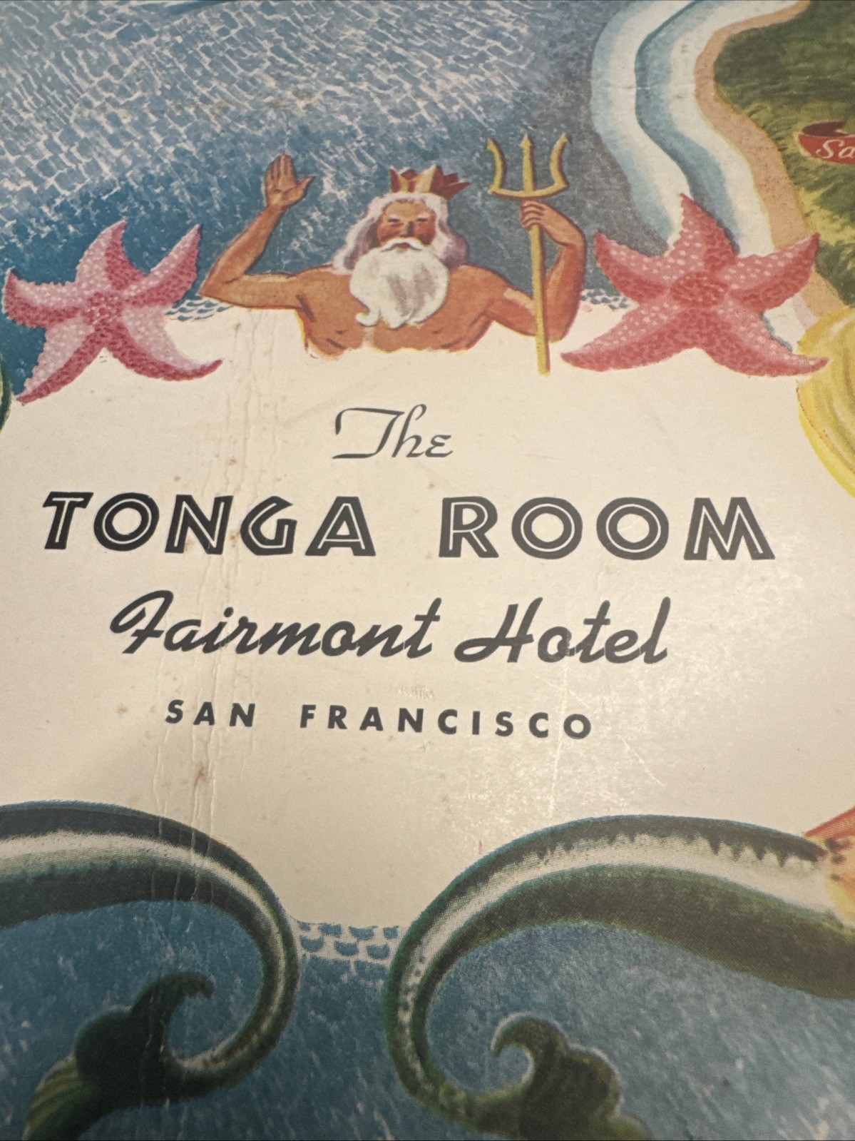 Vtg. 1940\'s Fairmont Hotel - SF - Tonga Room Dinner Restaurant Menu