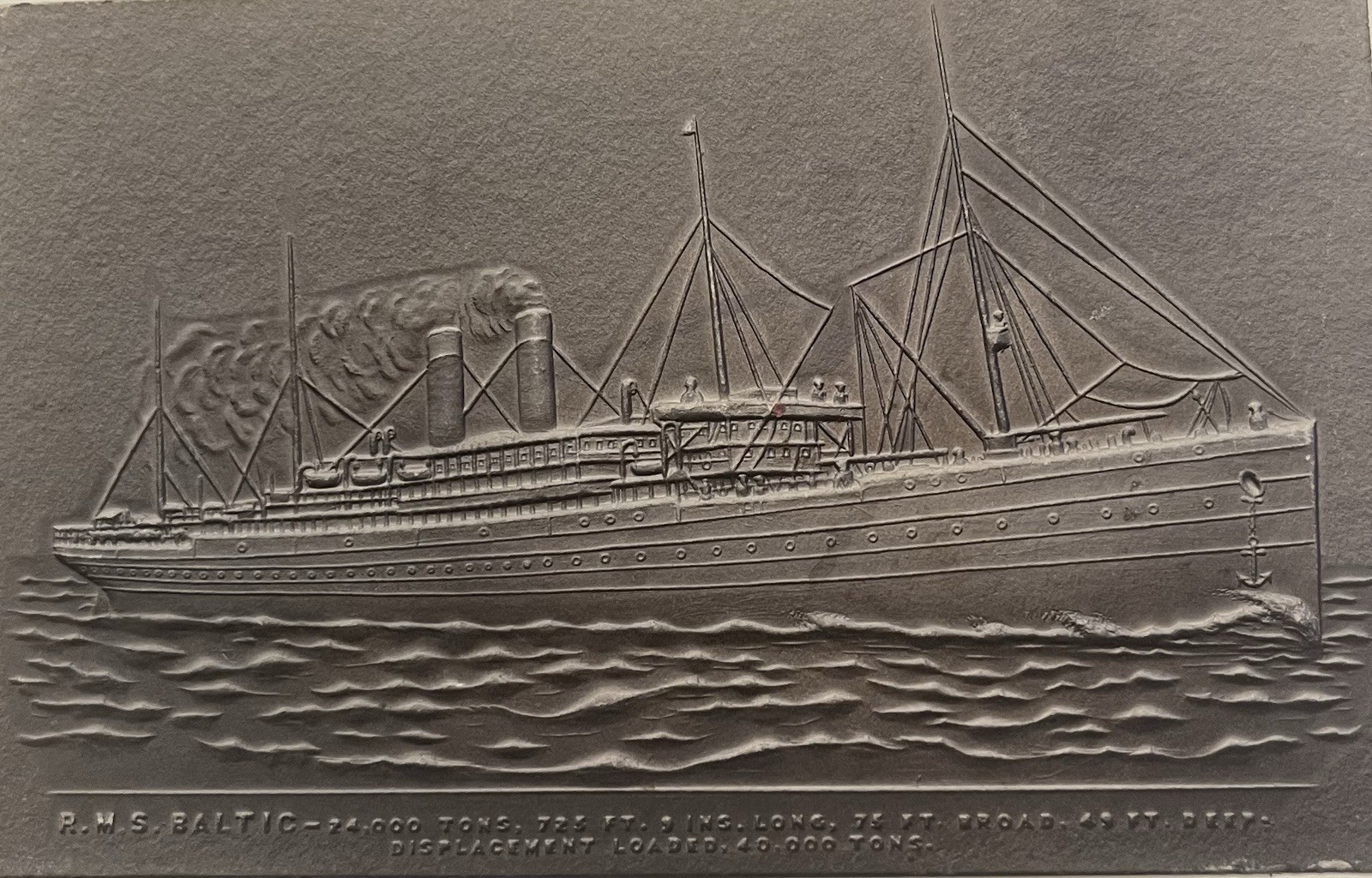 Rare Vintage Ghost Ship Postcard Of The White Star Line RMS Baltic Rare Vintage Ghost Ship Postcard Of The White Star Line RMS Baltic