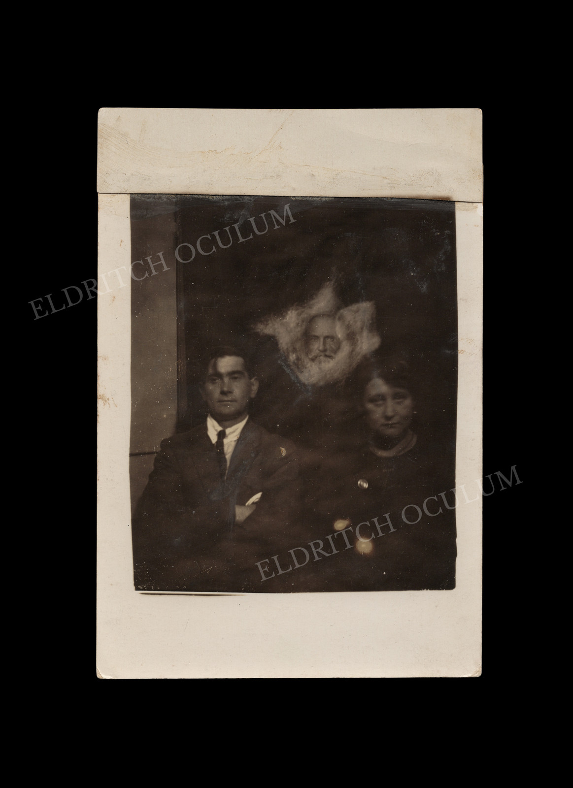 Spirit Photograph by William Hope Crewe Circle RPPC c. 1920 Ghost Occult