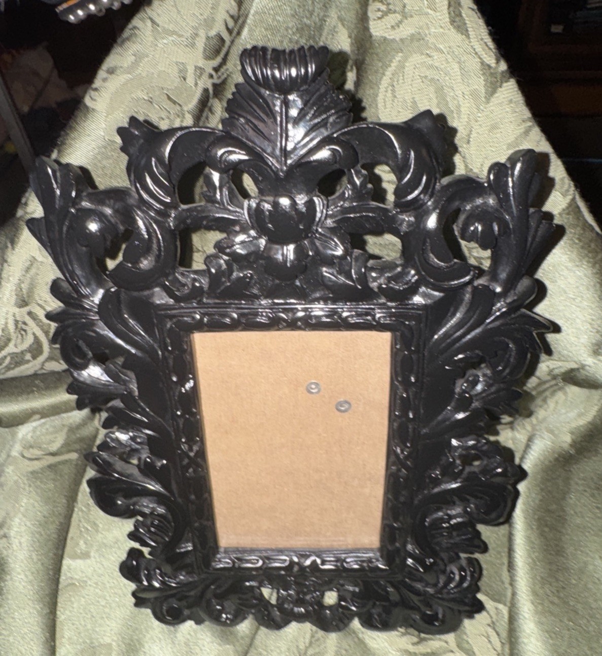 Gothic Ornate Black Picture Frame 3x5 Photo Baroque Rococo Scrolls Easel Back