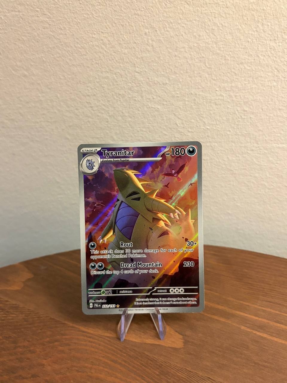 Tyranitar 222/193 SV02 Paldea Evolved Illustration Rare IR Full Art Holo Pokemon Tyranitar 222/193 SV02 Paldea Evolved Illustration Rare IR Full Art Holo Pokemon