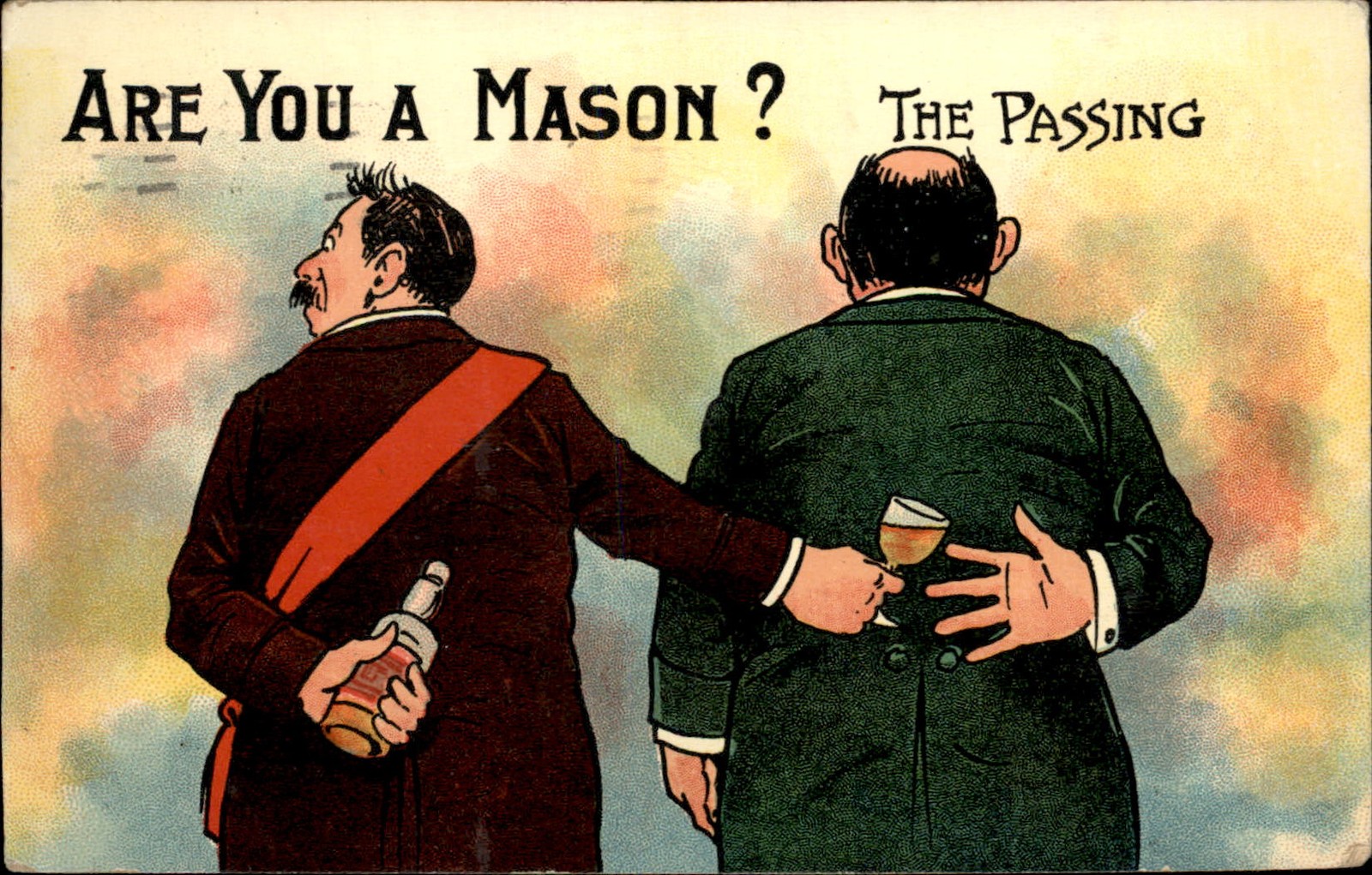Masonic Passing Alcohol satire Humor Tuck c1910 Vintage Postcard Masonic Passing Alcohol satire Humor Tuck c1910 Vintage Postcard