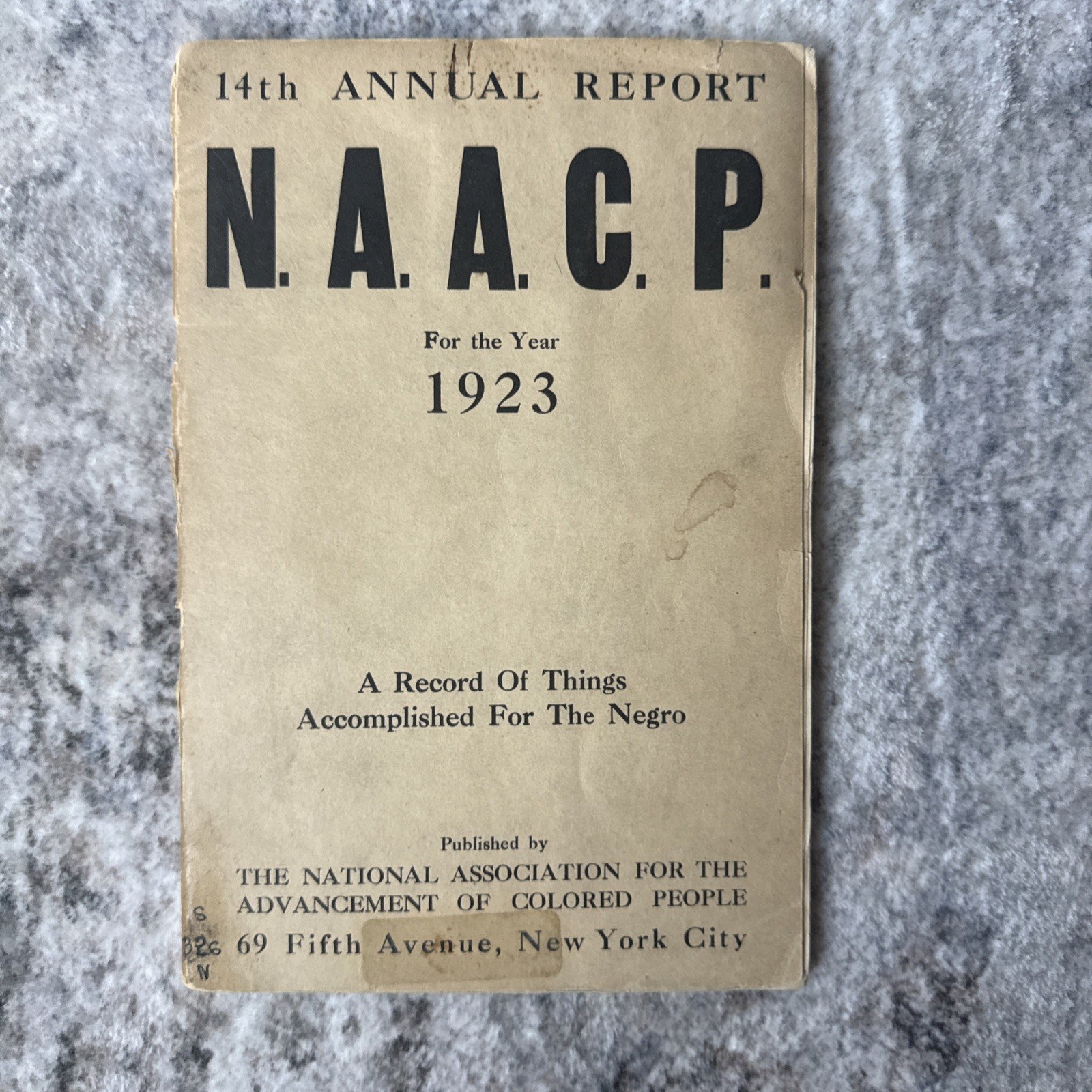 Rare & Original NAACP 14th Annual Report (1923), Published 1923, New York Rare & Original NAACP 14th Annual Report (1923), Published 1923, New York