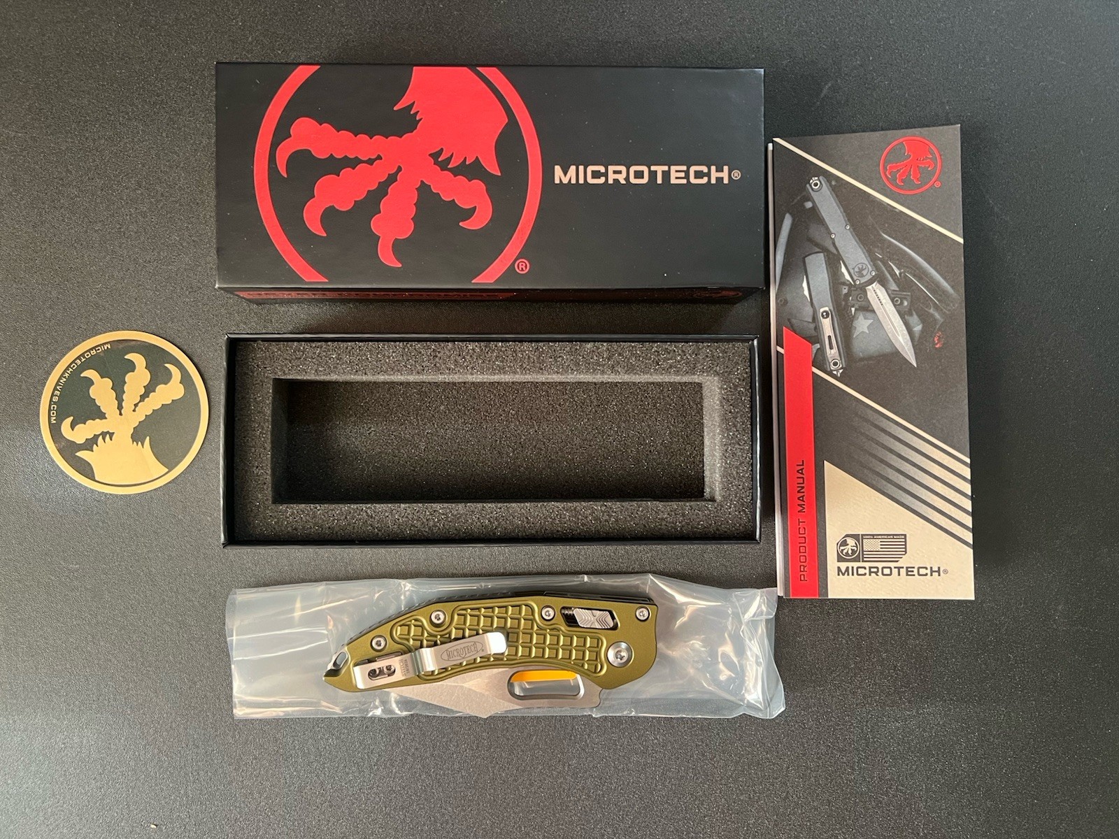Microtech RAM-LOK Folding ~ Stonewash M390 & OD Green Frag ~ 169RL-10FROD Microtech RAM-LOK Folding ~ Stonewash M390 & OD Green Frag ~ 169RL-10FROD