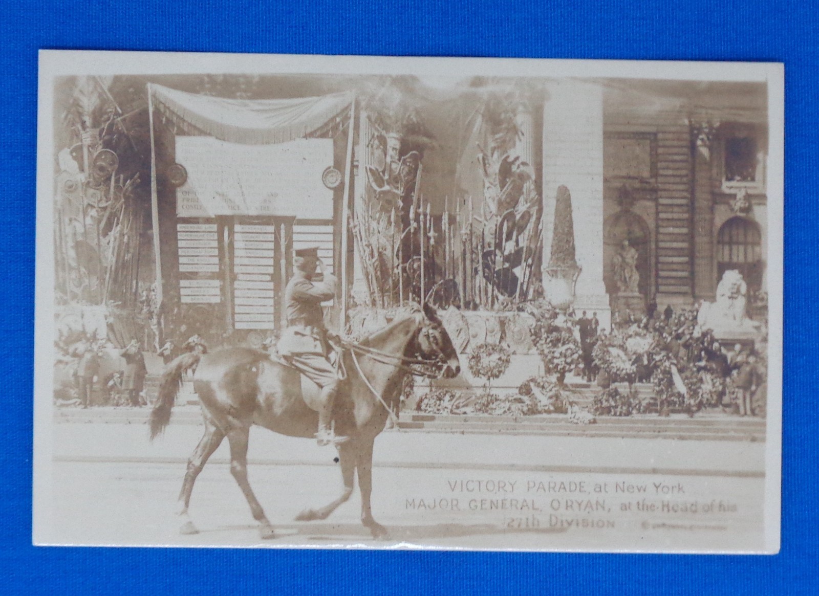 Vintage Real Photo PC Of Major General O'Ryan Parade NY End Of WWI 27th Division Vintage Real Photo PC Of Major General O'Ryan Parade NY End Of WWI 27th Division