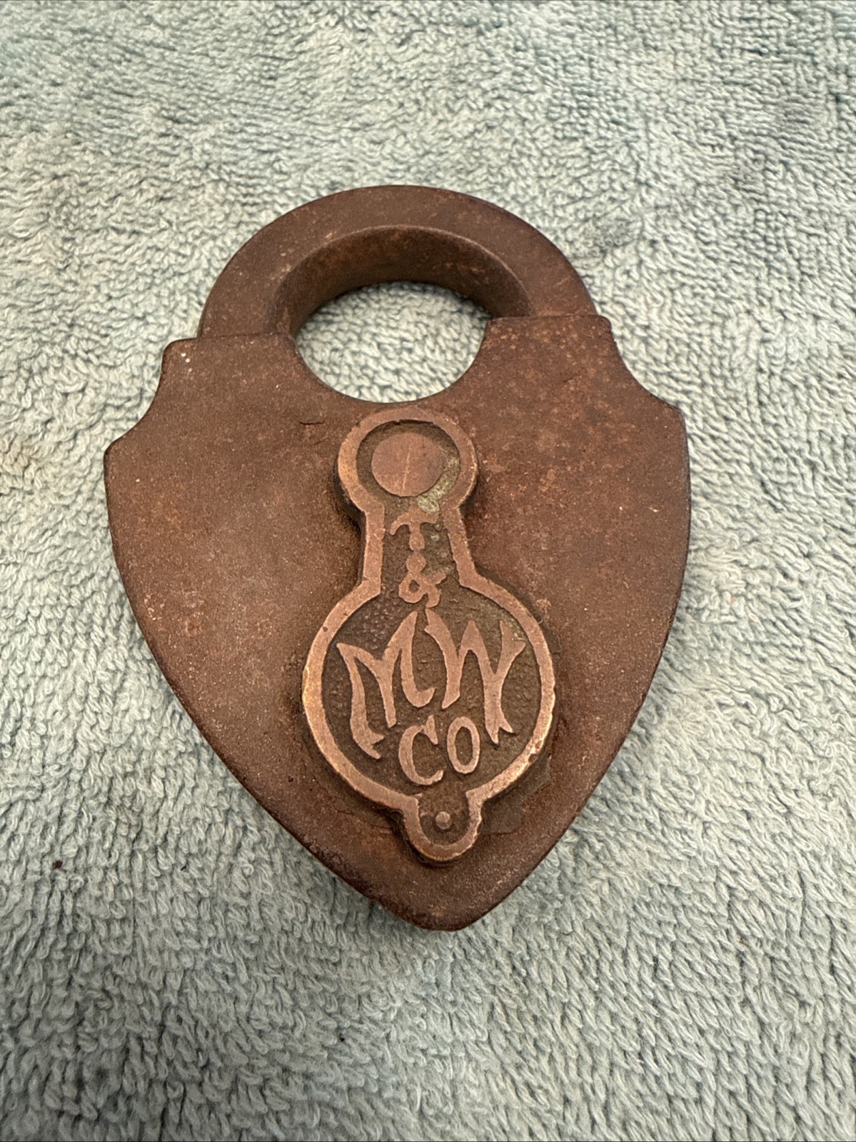 Antique Late 19th Century Civil War Era Padlock lock Mallory Wheeler M & W Co