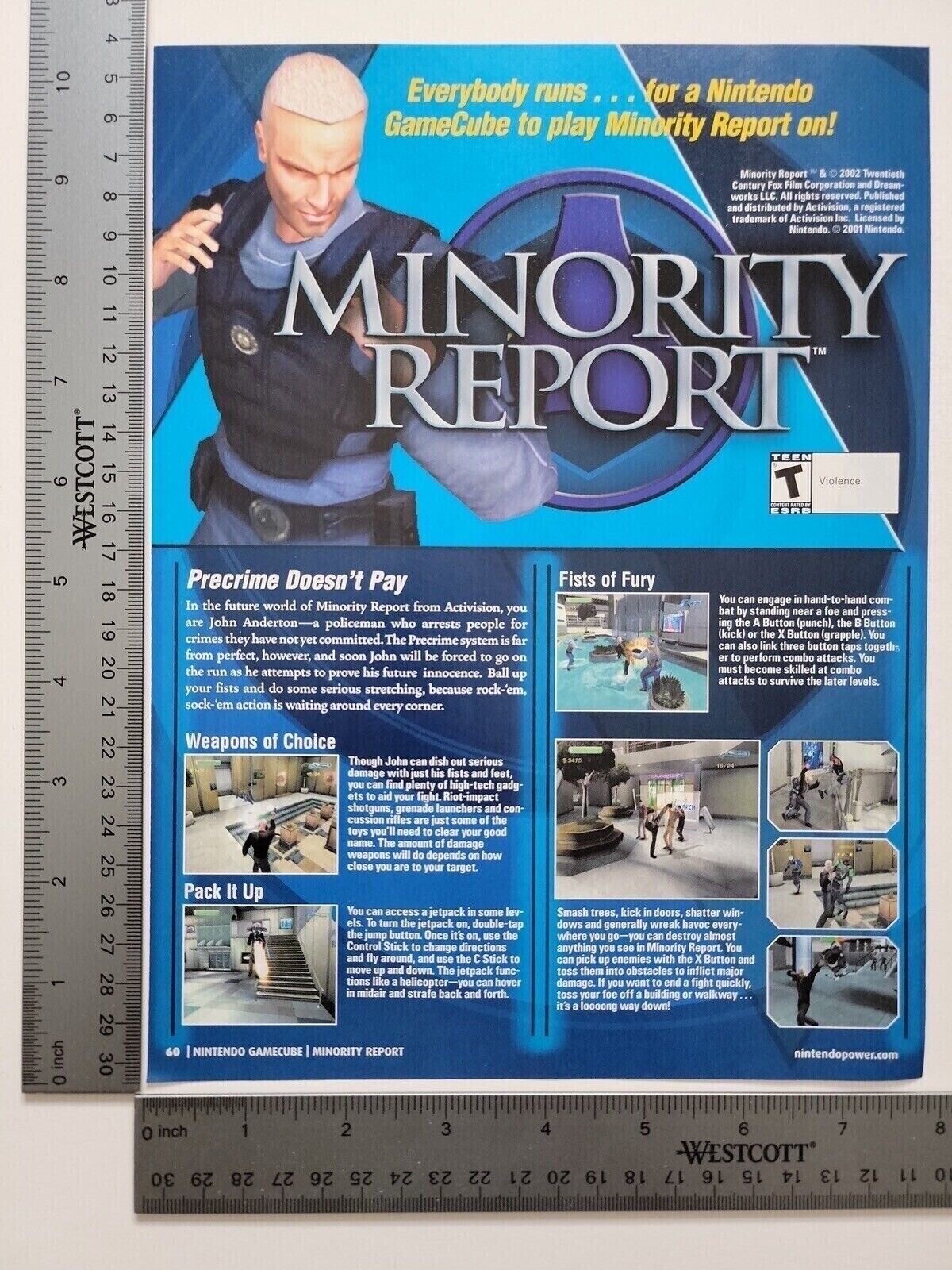 Minority Report Advertisement Original Print Ad / Poster Game Gift Art