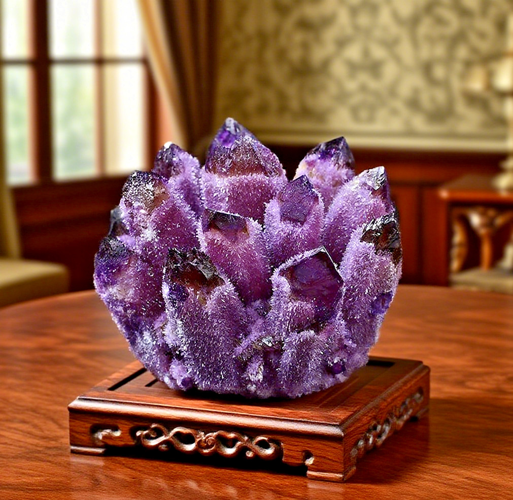 1000g+ Natural Rare Large Deep Purple Amethyst Crystal Cluster Mineral Specimens