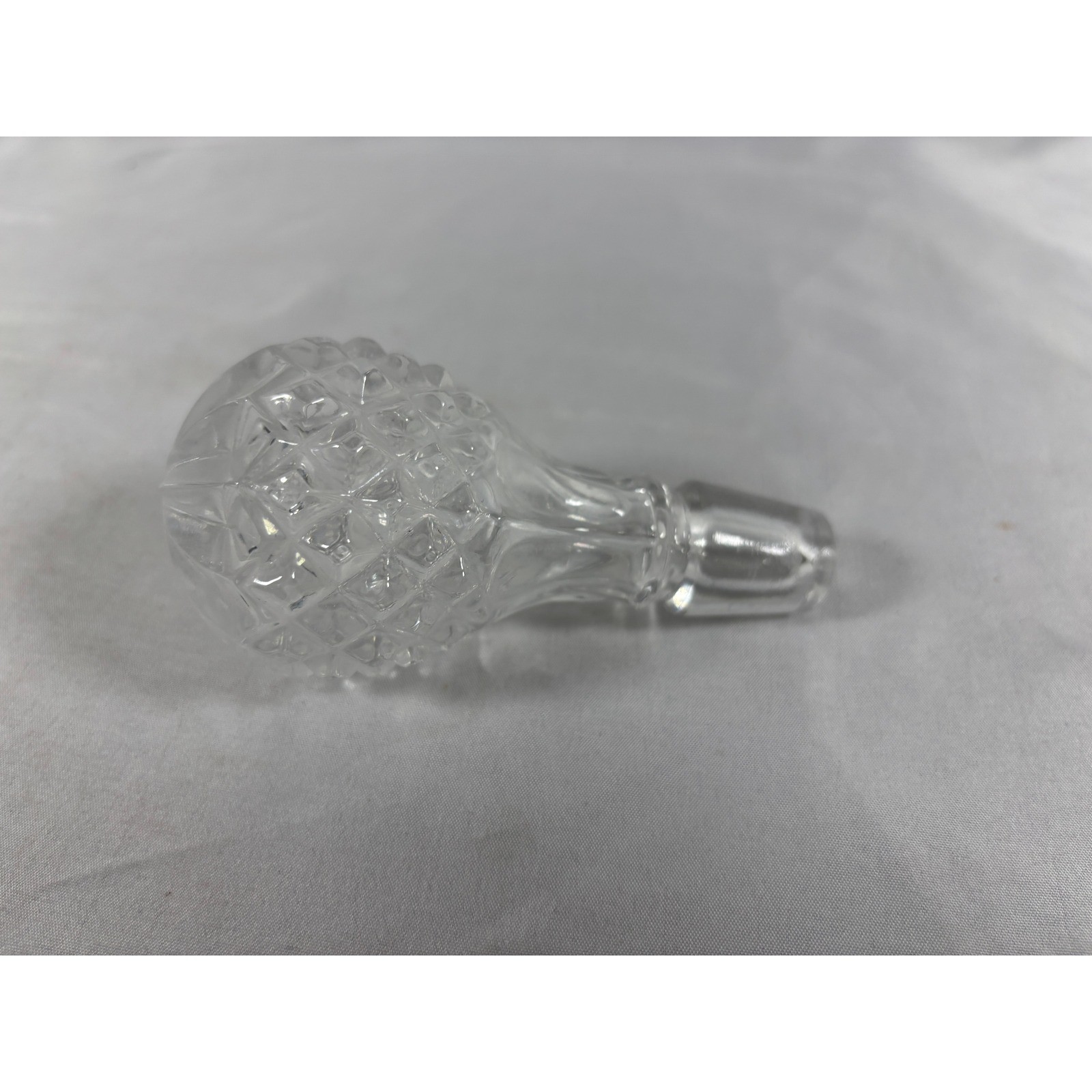 Vintage Clear Cut Glass Pineapple Decanter Stopper Replacement 4 Inch
