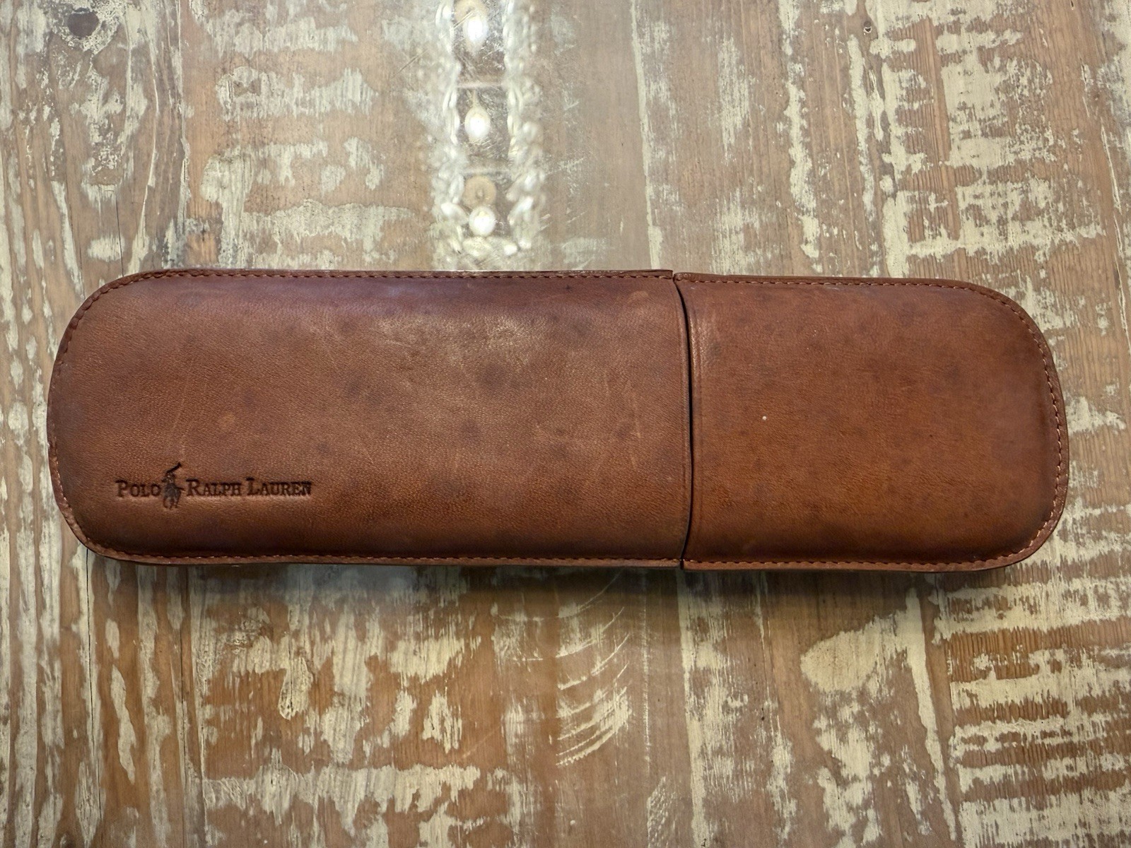 Vintage Polo Ralph Lauren Leather 2 Finger Cigar Case Brown Made Spain Clean Vintage Polo Ralph Lauren Leather 2 Finger Cigar Case Brown Made Spain Clean