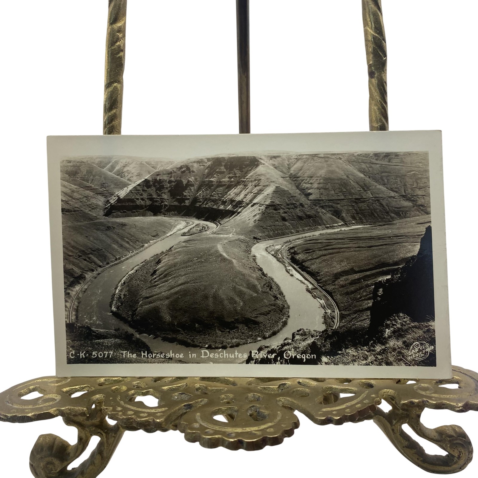 Vintage Horseshoe Deschutes River OR RPPC Real Photo Postcard EKC USA 3.5x5.5