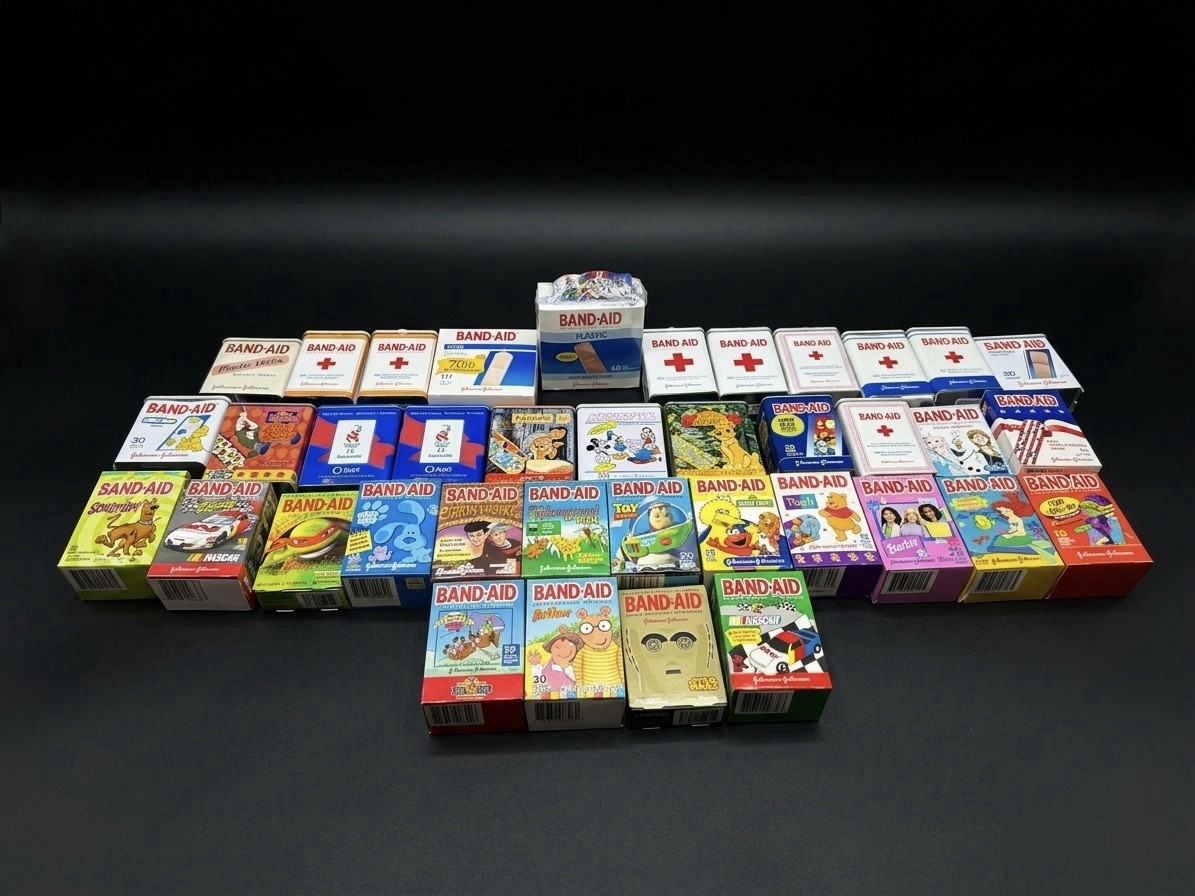 Vintage Band-Aid & Curad Adhesive Bandage Tins & Character Boxes Collection Lot