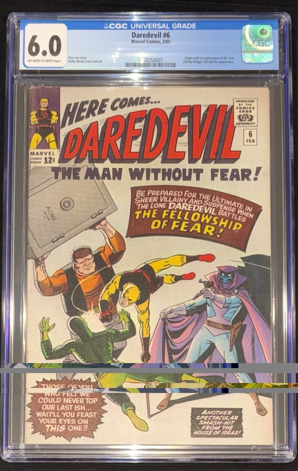 Daredevil #6 CGC 6.0 Feb 1965 Mr. Fear Origin Daredevil #6 CGC 6.0 Feb 1965 Mr. Fear Origin