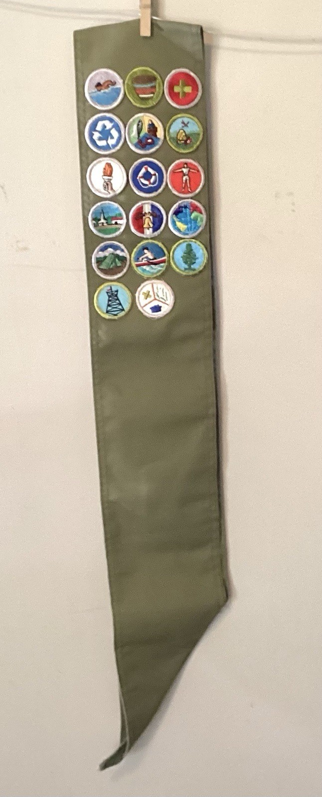 Vintage Boy Scout Sash With 17 Merit Badges Patches 50’s-60’s