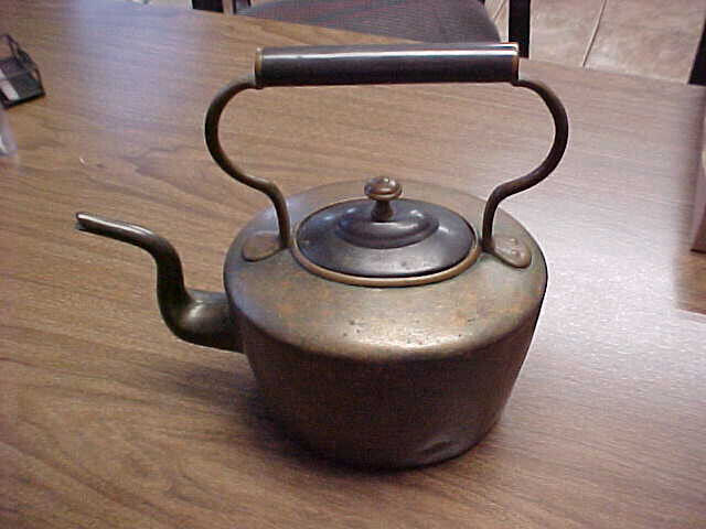 Antique Late Georgian STYLE Large Copper Tea Kettle GOOSENECK