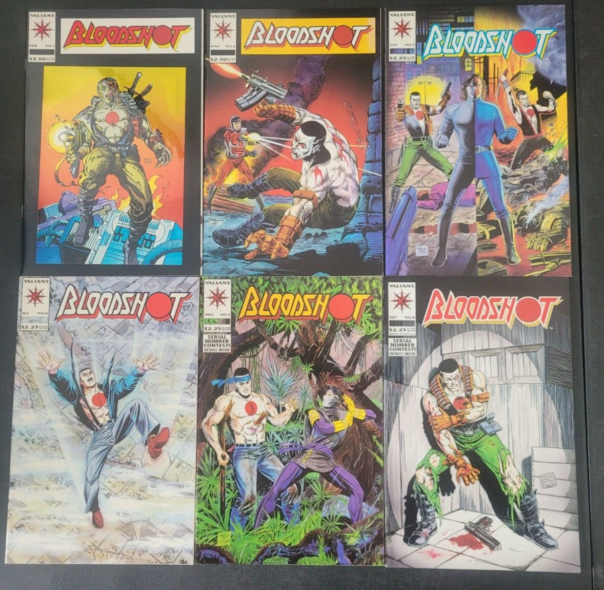 BLOODSHOT #1 2 5 6 7 8 (1993) VALIANT COMICS 1ST FULL APPEARANCE NINJAK SET OF 6 BLOODSHOT #1 2 5 6 7 8 (1993) VALIANT COMICS 1ST FULL APPEARANCE NINJAK SET OF 6