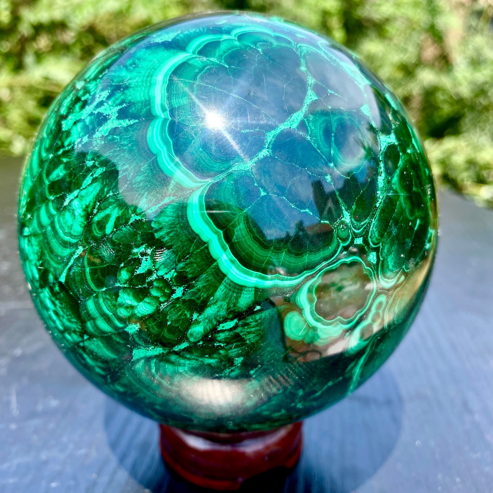 5.1LB  Natural Malachite Quartz Sphere Energy Crystal Ball Reiki Gift Decor Gem