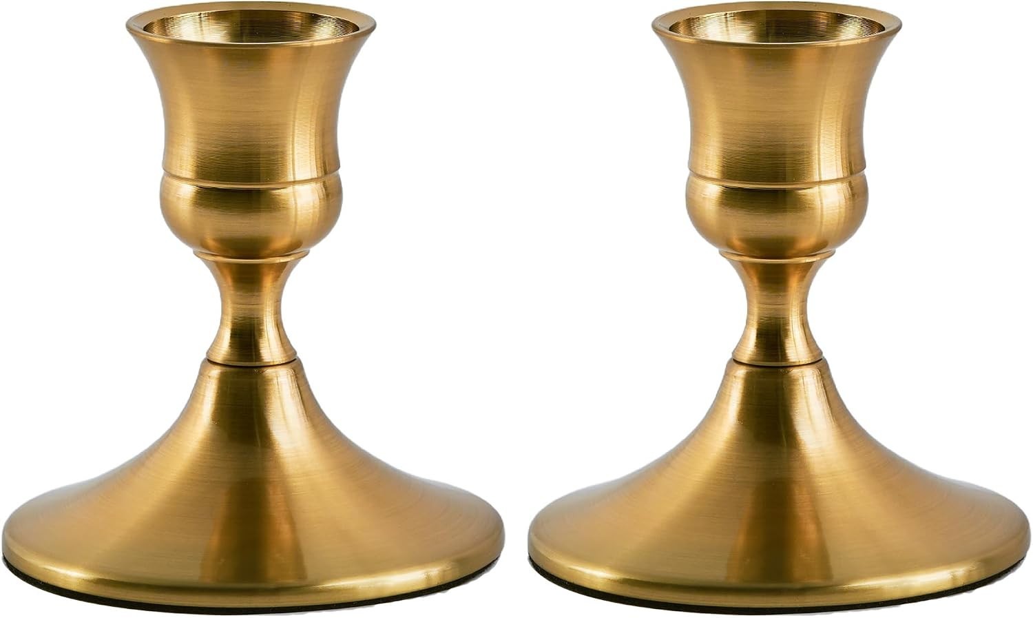Willceka Gold Taper Candle Holder, Brass Candlestick Holders, 2 Pcs,