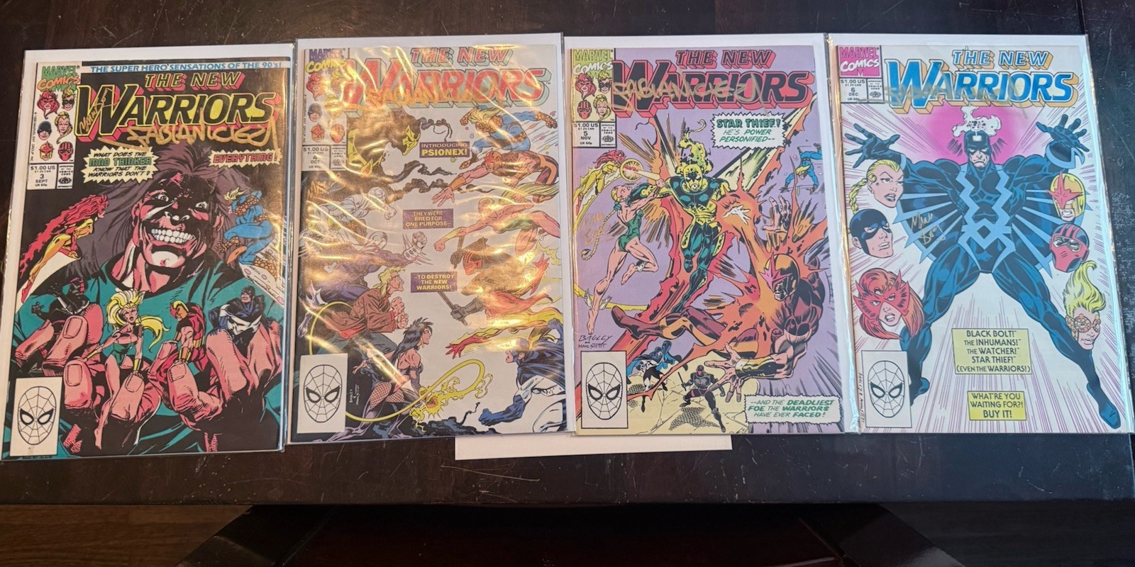New Warriors #3-6 3 4 5 6 - SIGNED 2x By FABIAN NICIEZA + Mark Bagley 1990
