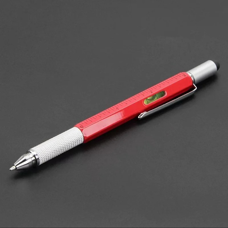 1pc 7 in 1 Multifunction Pen Stylus Ruler Level Screwdriver Writing Tool