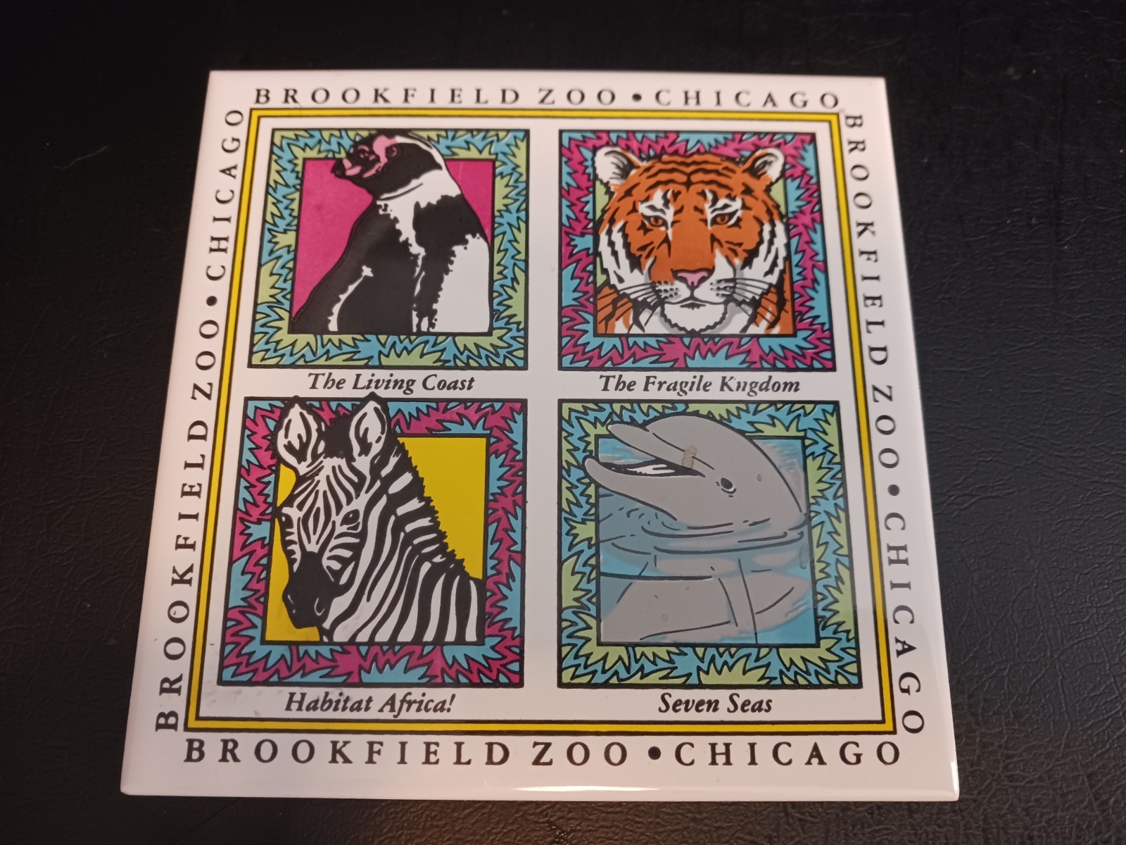 Vintage Brookfield Zoo Chicago Illinois Wall Tile Trivet Coaster 6\
