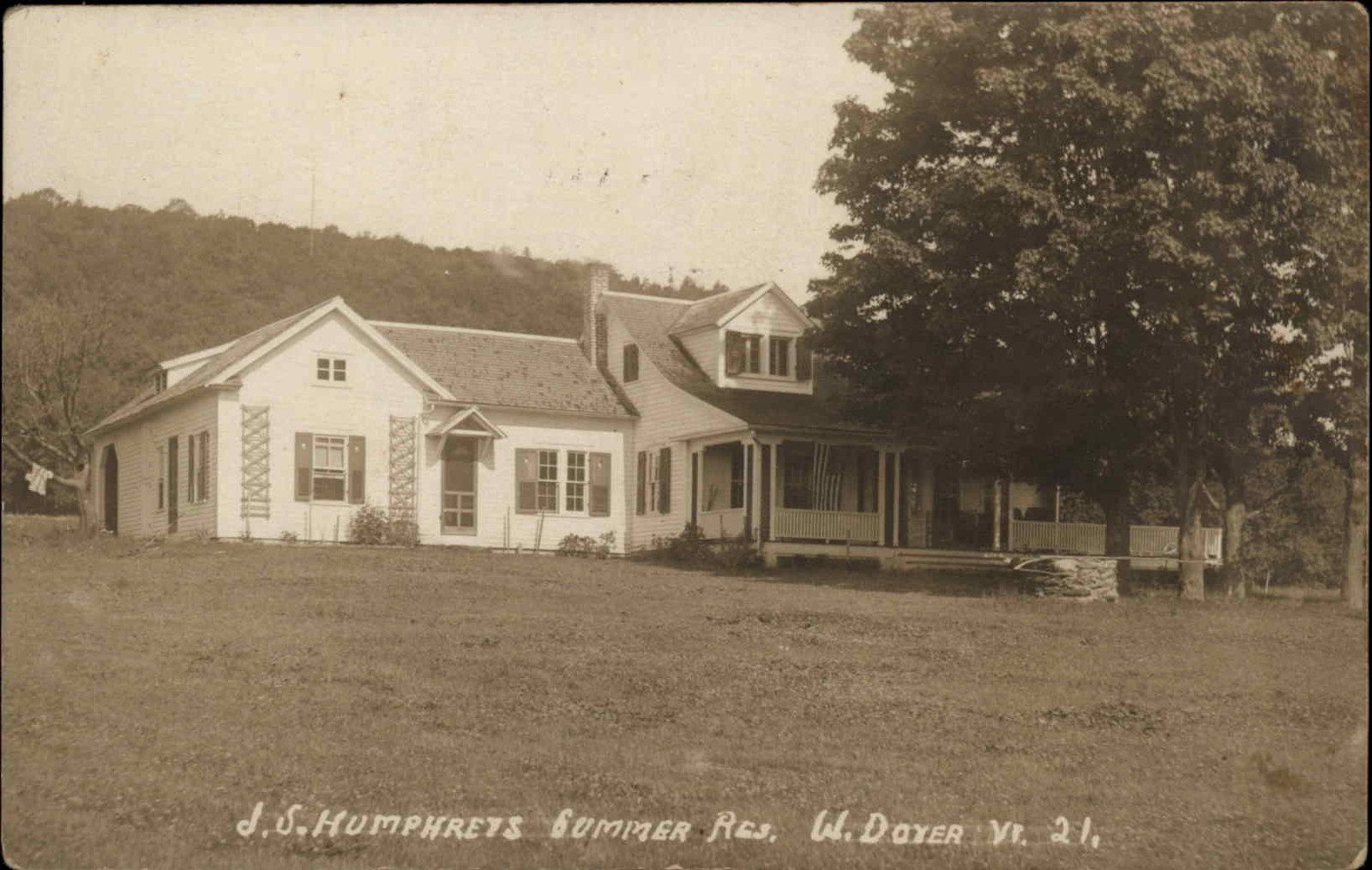WEST DOVER VT Humphreys Summer Residence EASTERN ILLUSTRATING RPPC