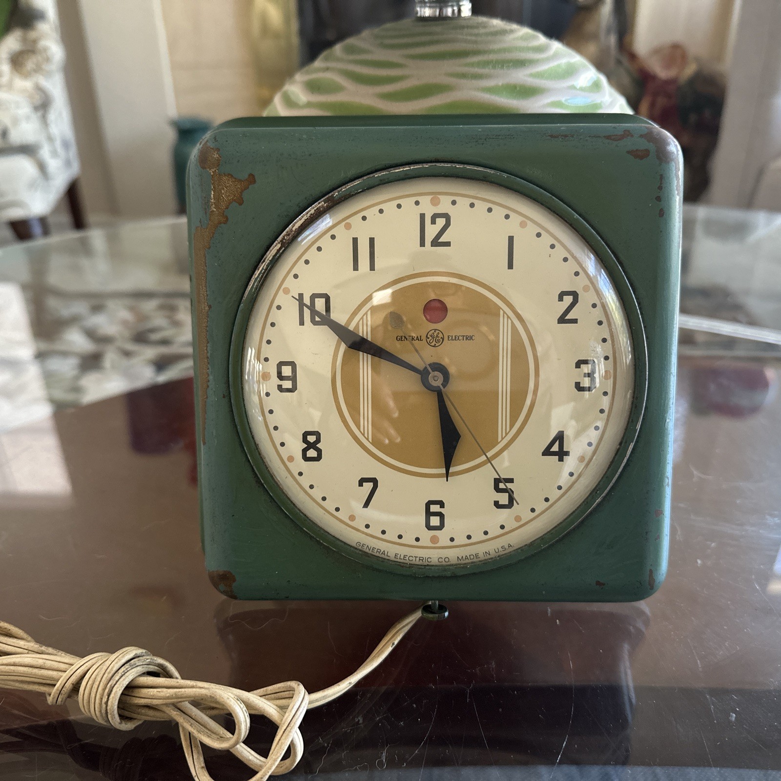 Vintage GE General Electric Kitchen Wall Clock Green 1940s 2H08-Parts