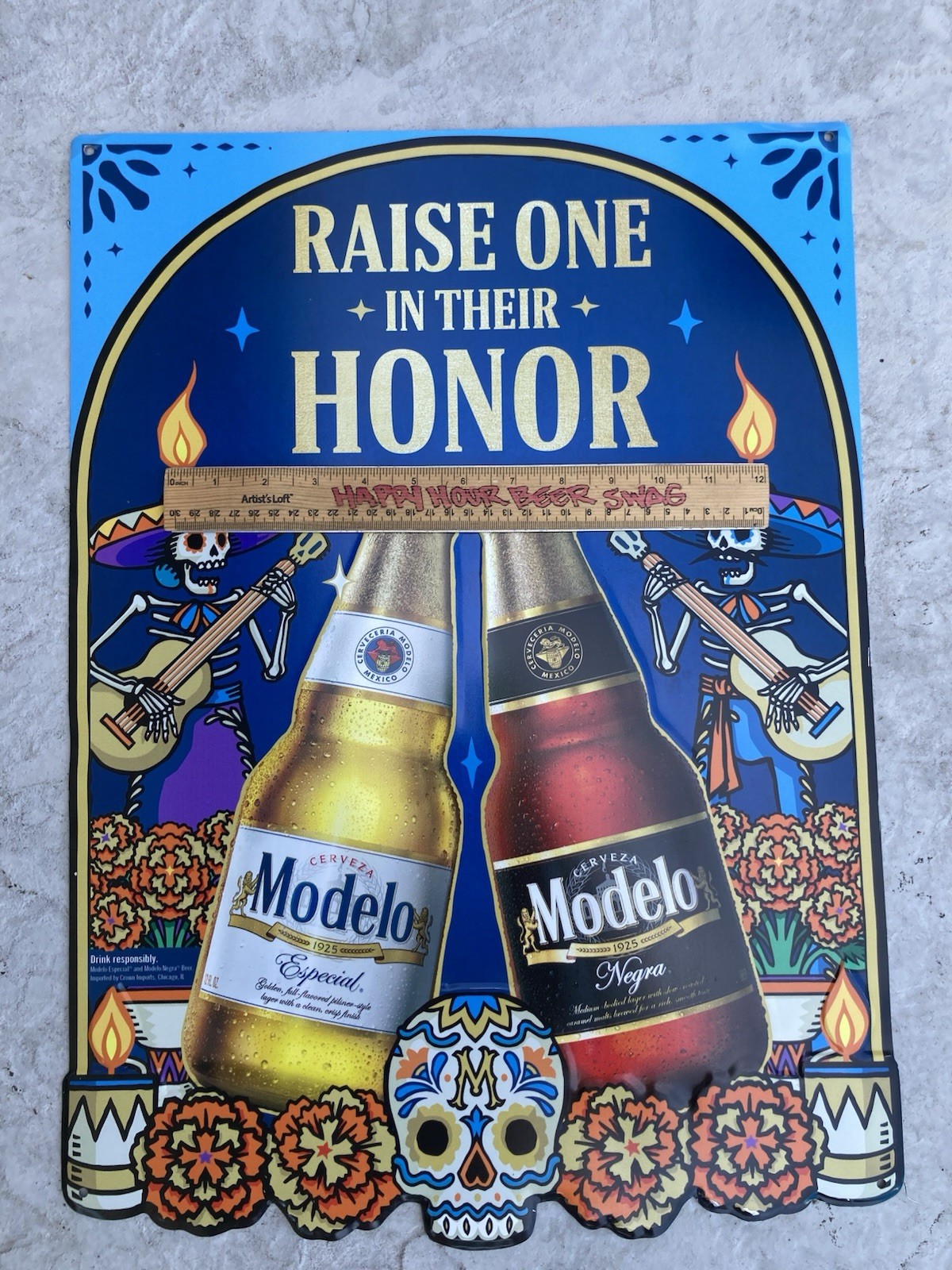 ✅ NEW Modelo Day of the dead Dia de los muertos Metal Tin Sign Beer Bar Mancave