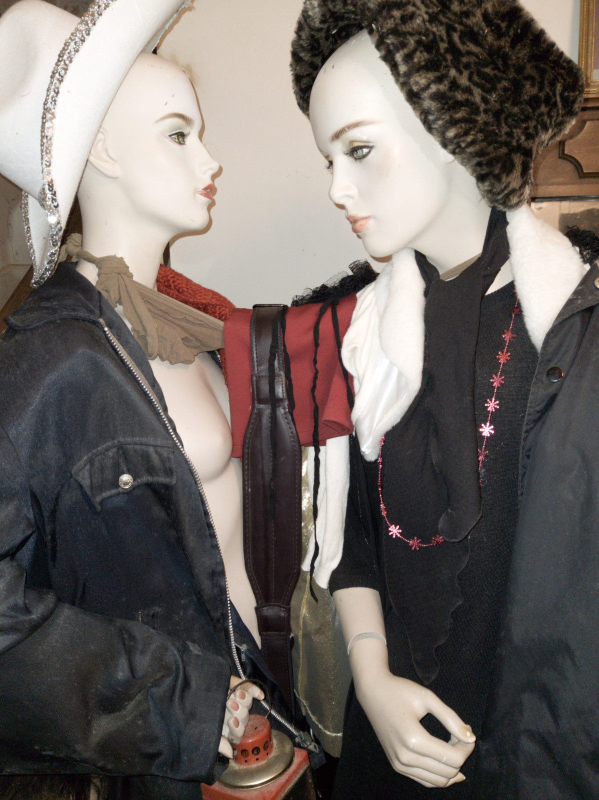 Vintage full body female mannequin normal wear and tear. 