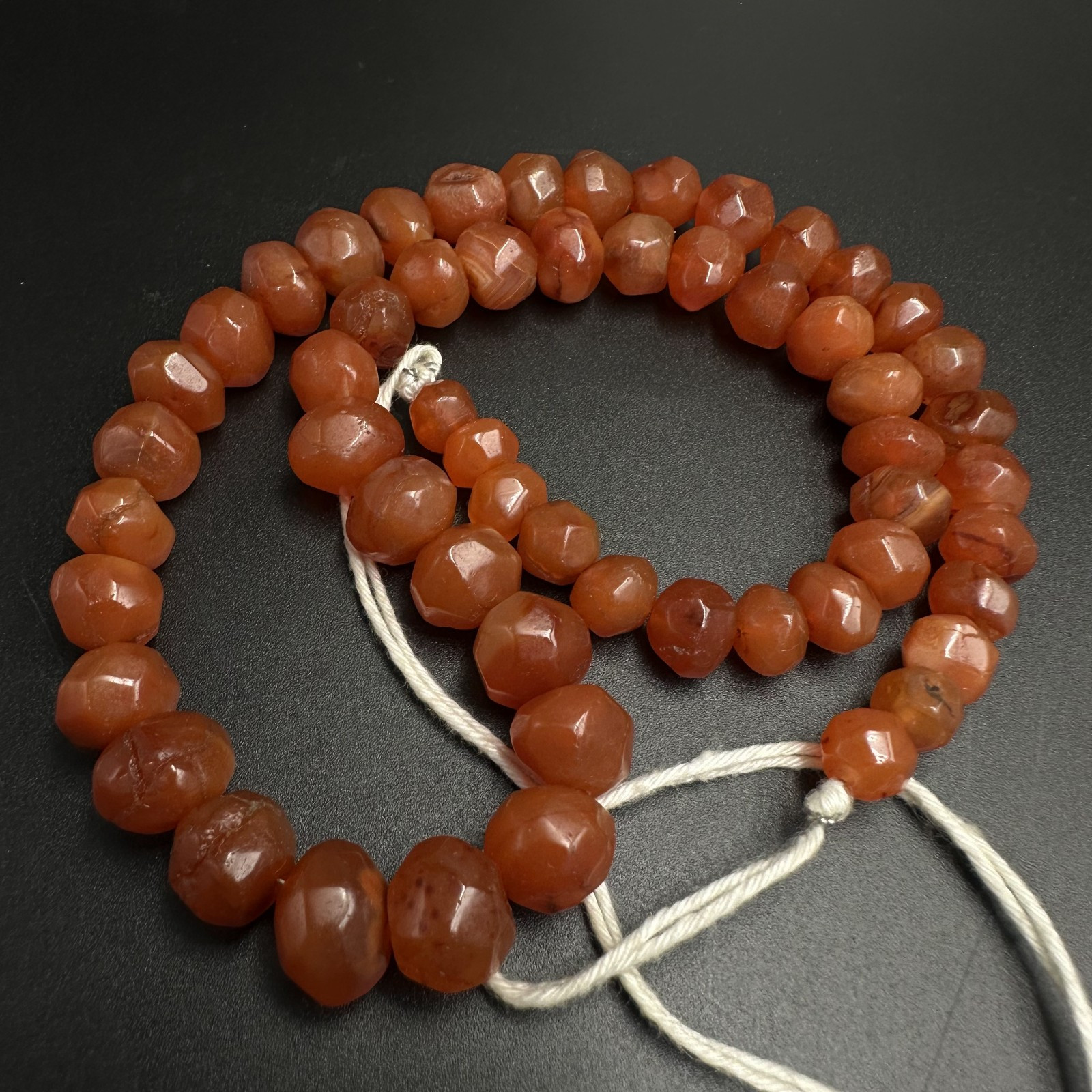 Vintage Himalayan Tibetan Carnelian Faceted Agate Beads Necklace Vintage Himalayan Tibetan Carnelian Faceted Agate Beads Necklace